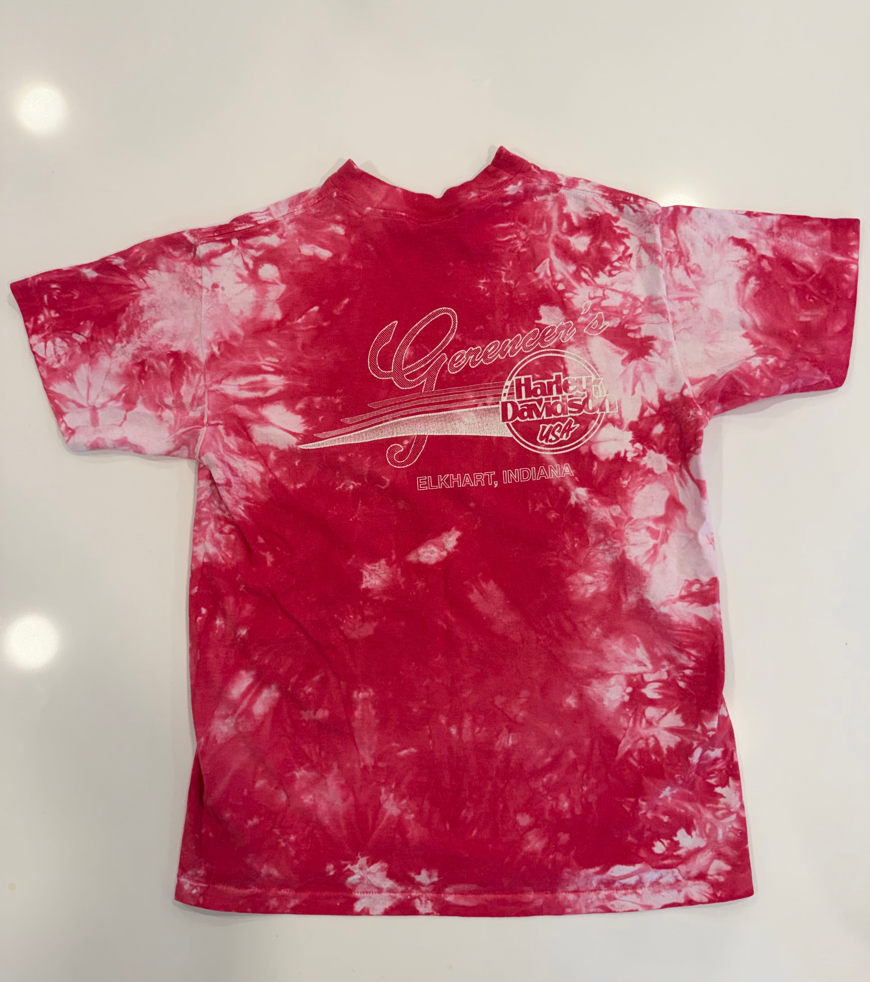 Elkhart Indiana pink tie dye tee