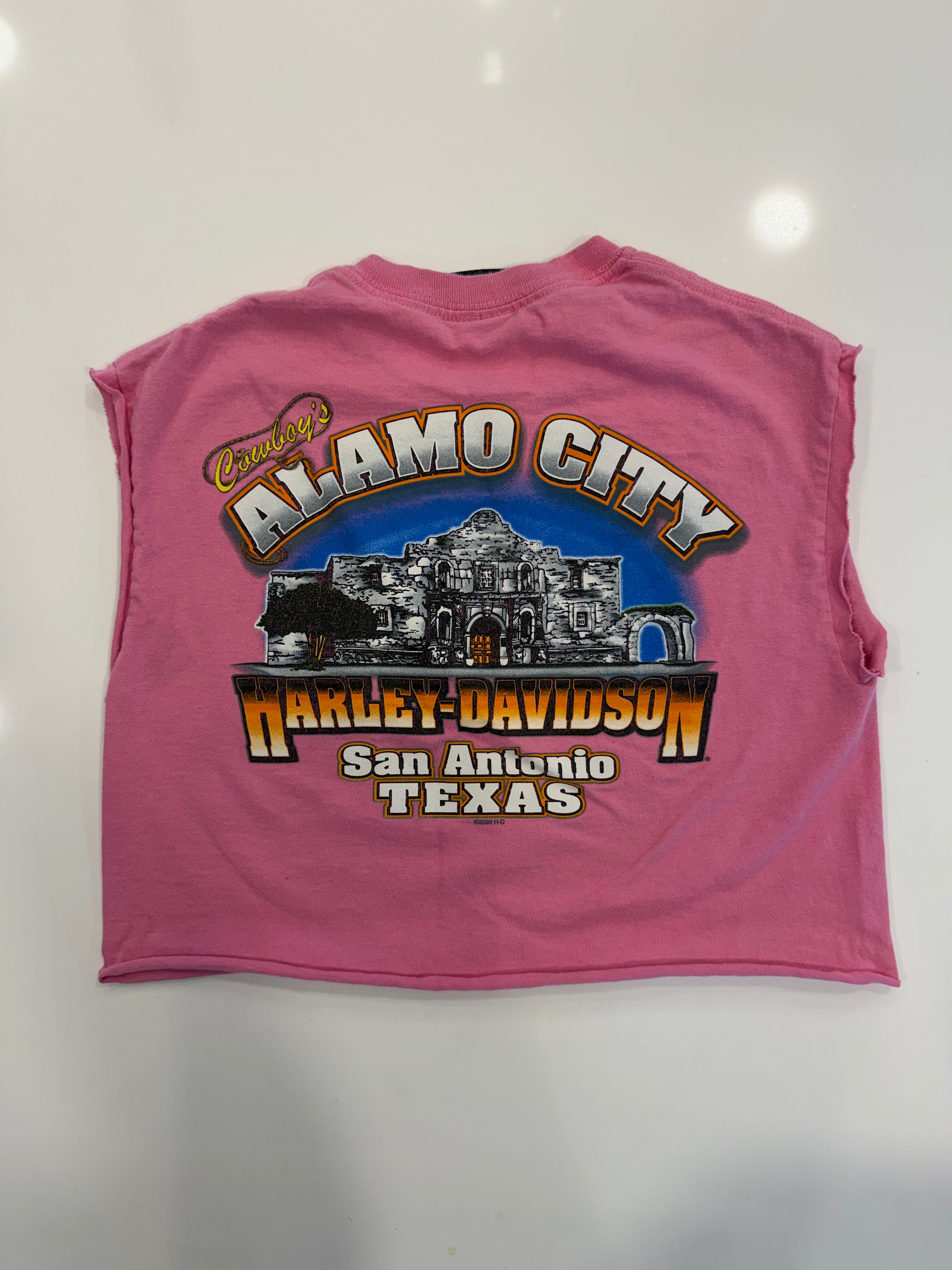 San Antonio TX pink cropped tee