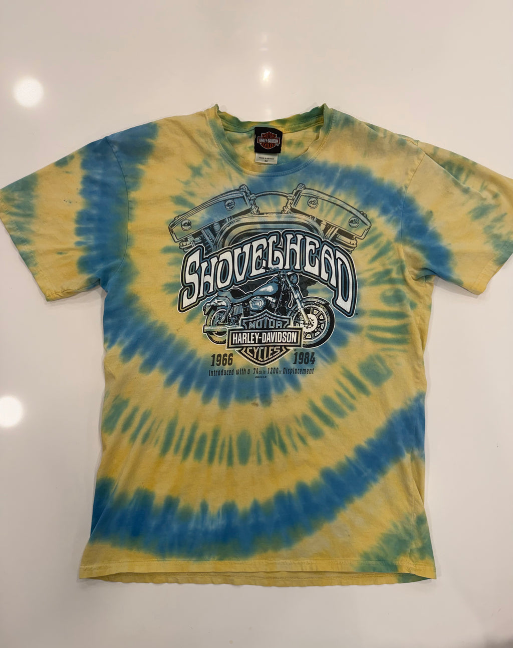 Rockford IL blue and yellow tie dye tee