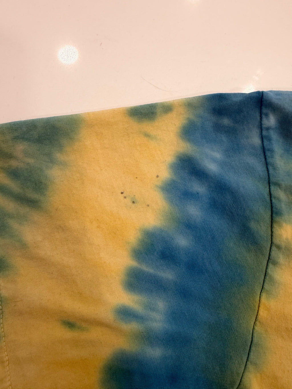 Rockford IL blue and yellow tie dye tee