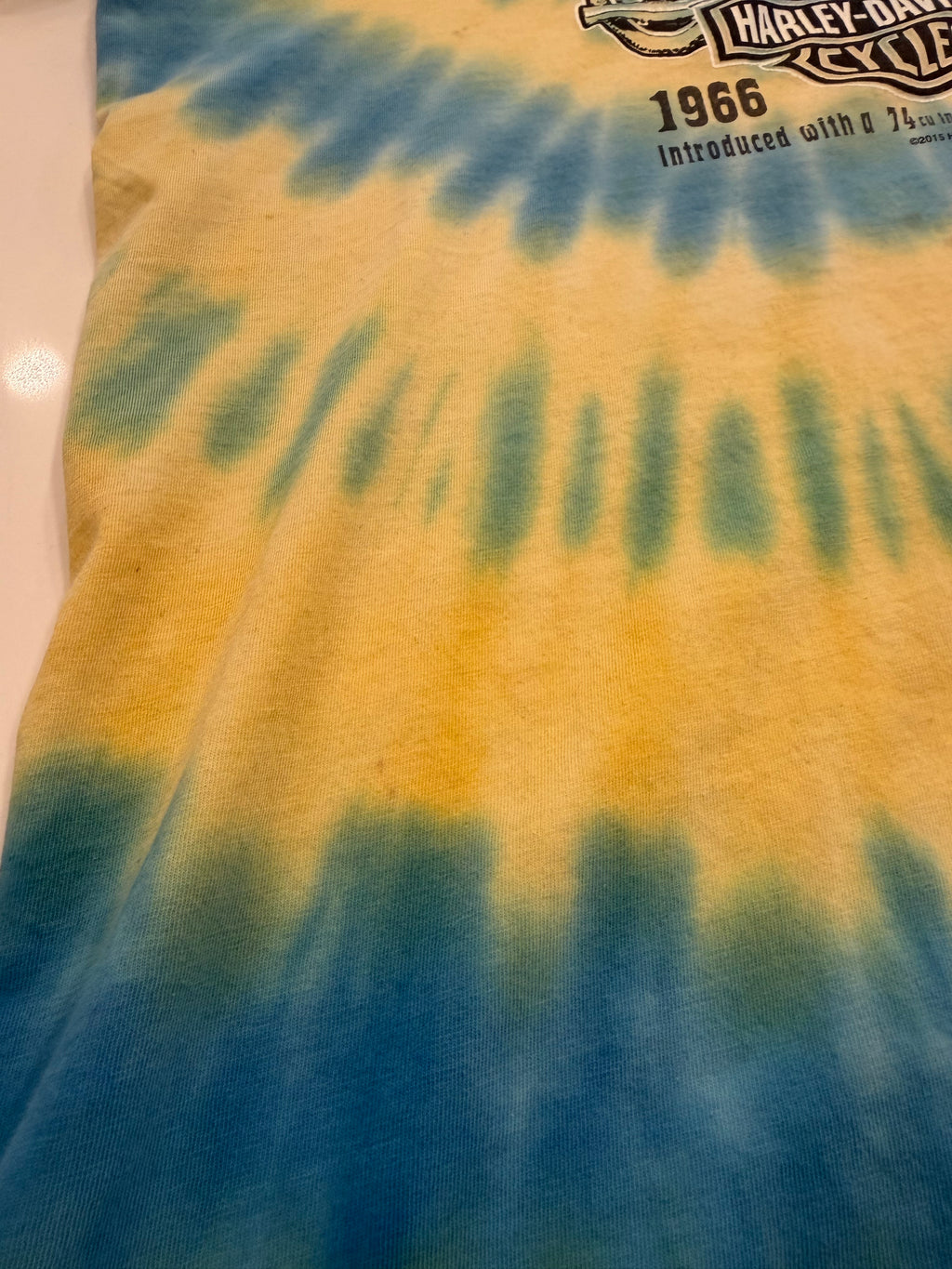 Rockford IL blue and yellow tie dye tee