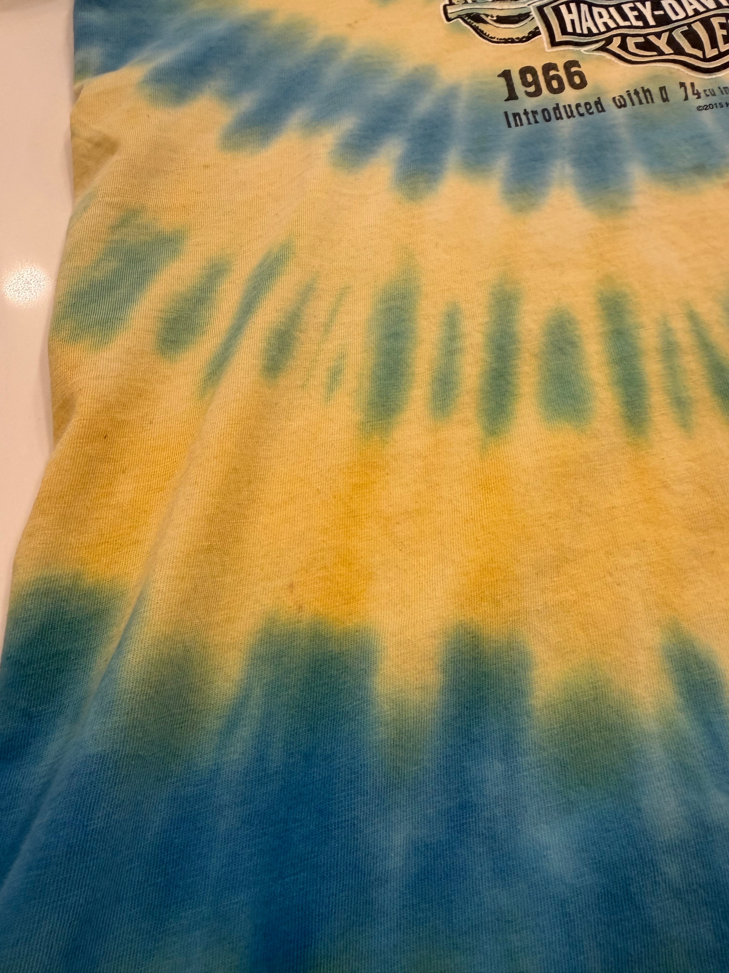 Rockford IL blue and yellow tie dye tee