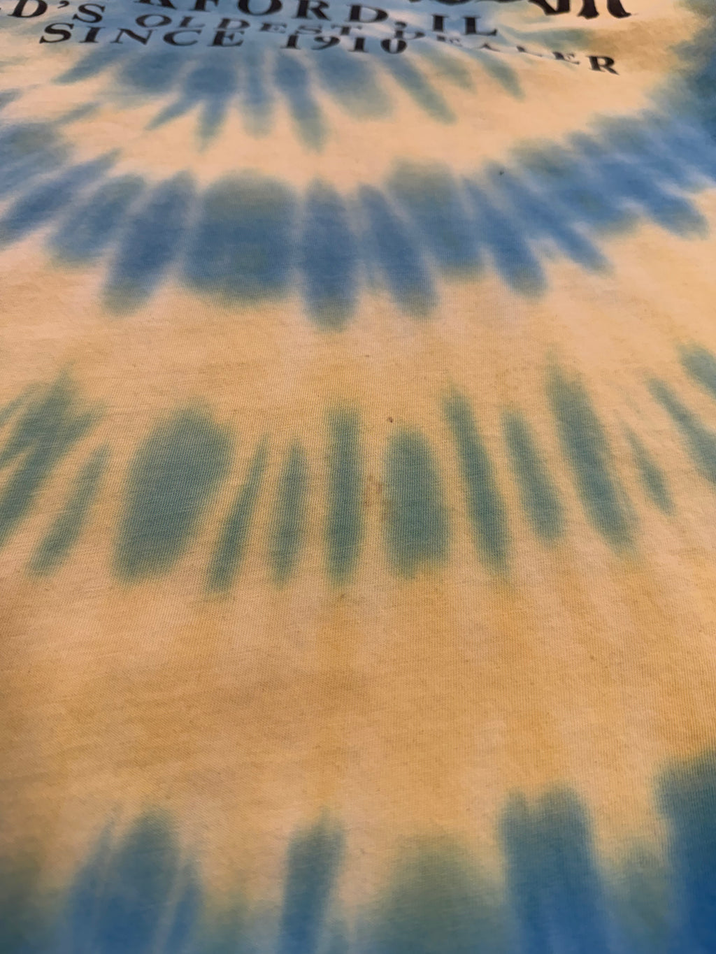 Rockford IL blue and yellow tie dye tee