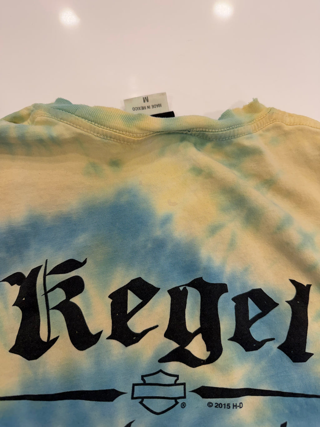 Rockford IL blue and yellow tie dye tee