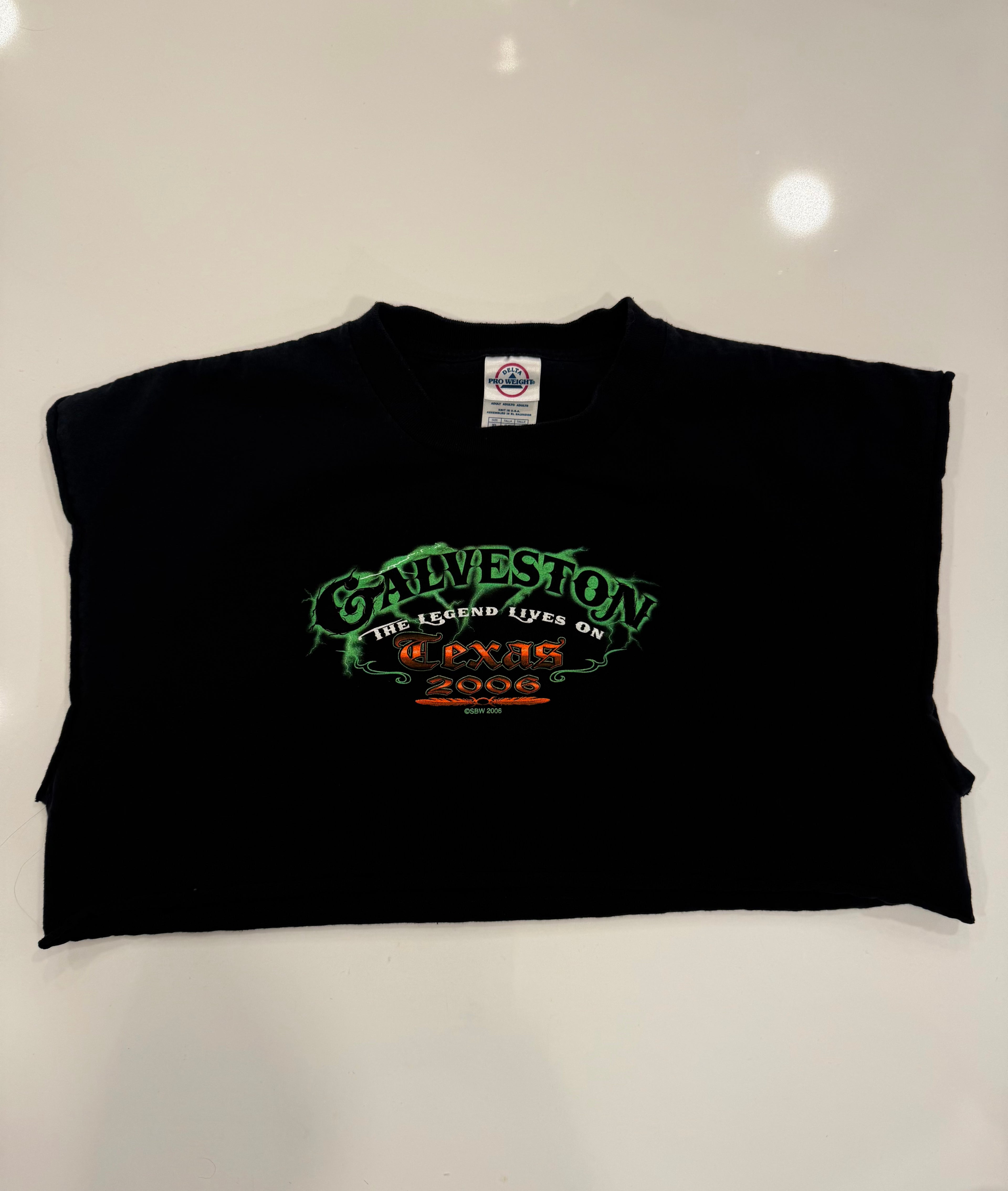 Galveston TX cropped tee