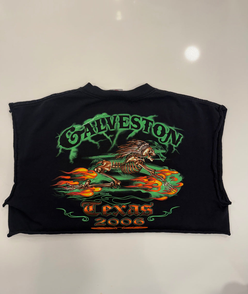 Galveston TX cropped tee