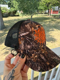 Black barb wire heart hat chain