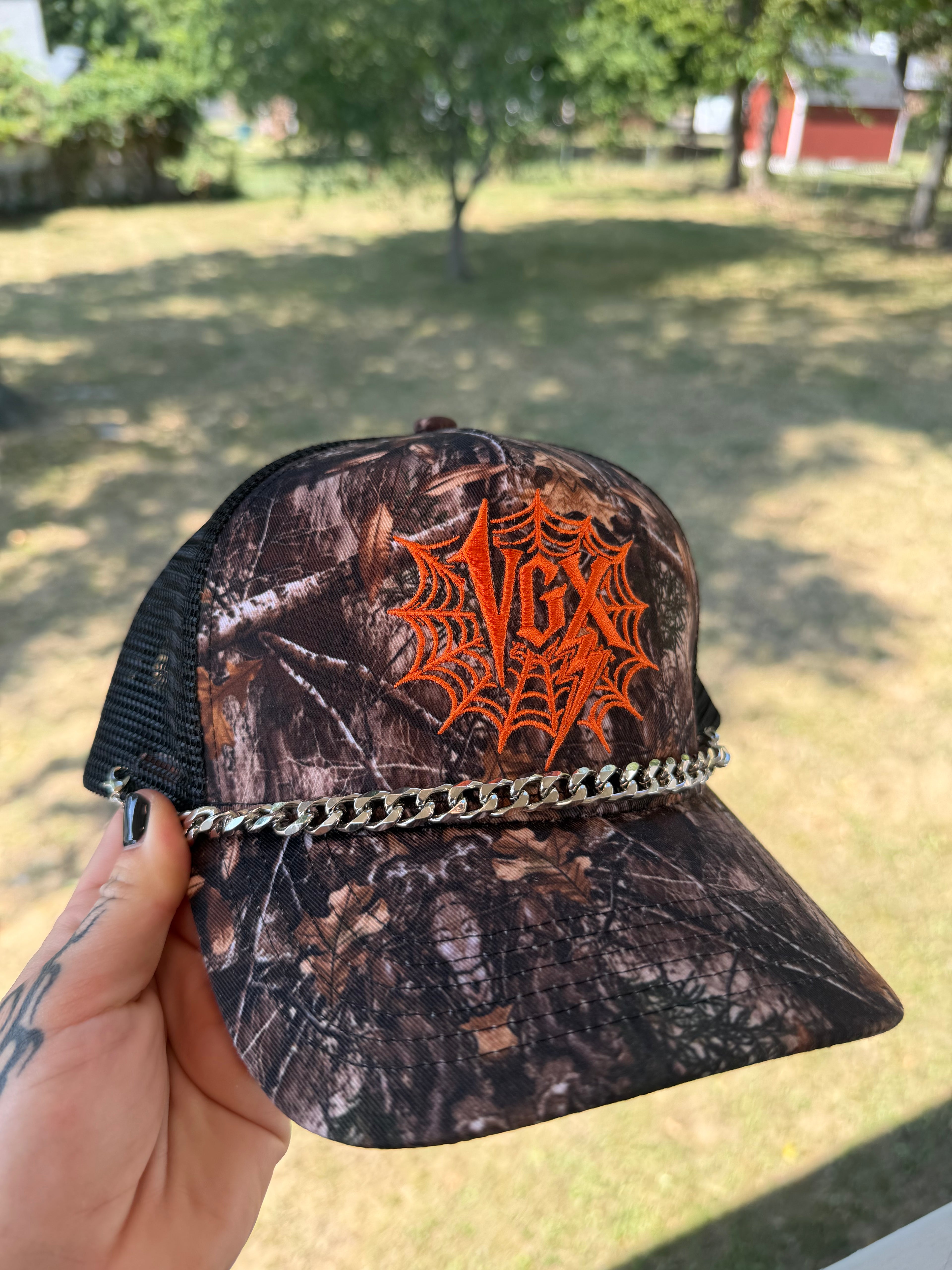 Silver bulky chain hat chain (#3)