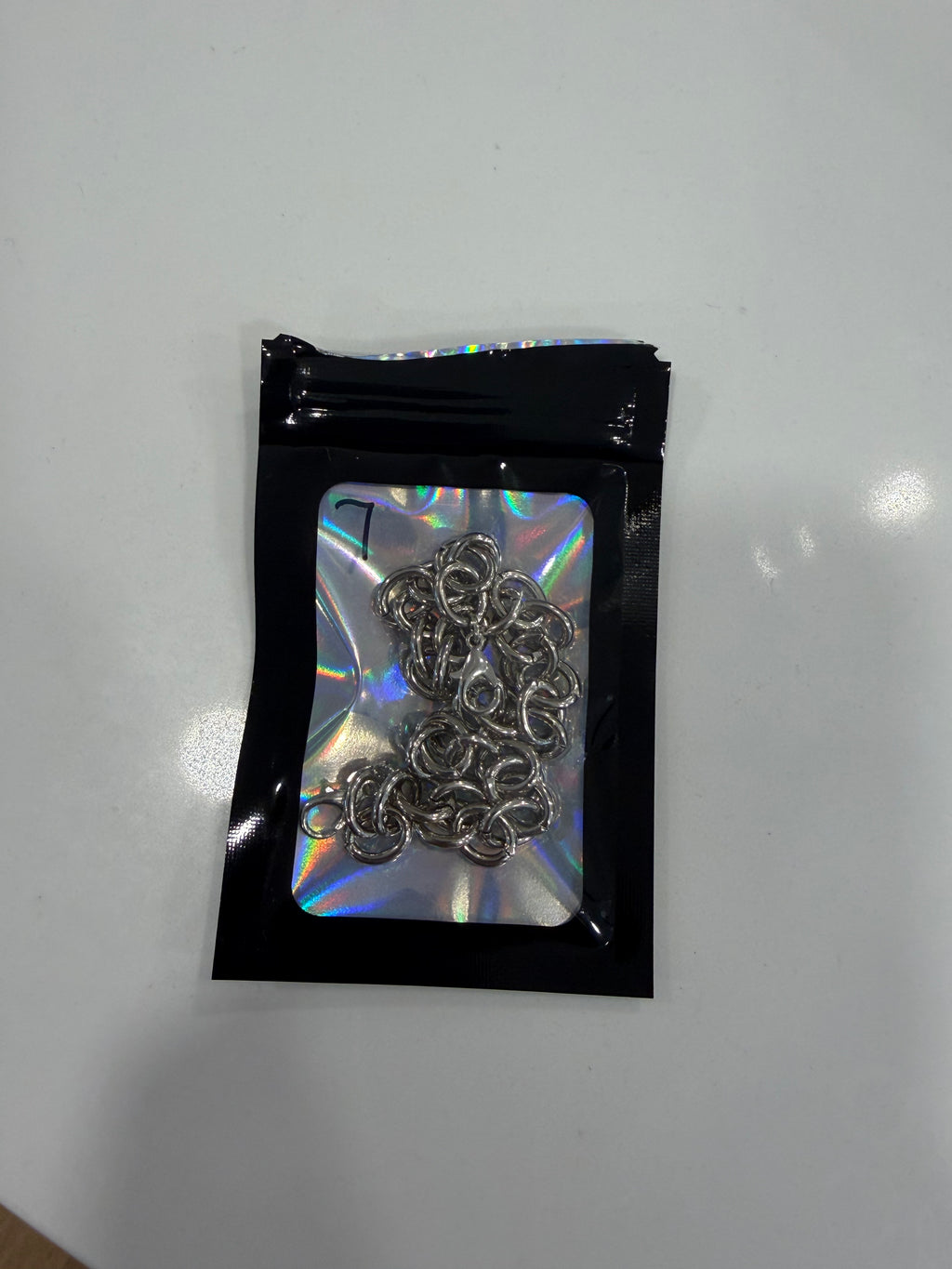 Circle chain silver hat chain (#7)