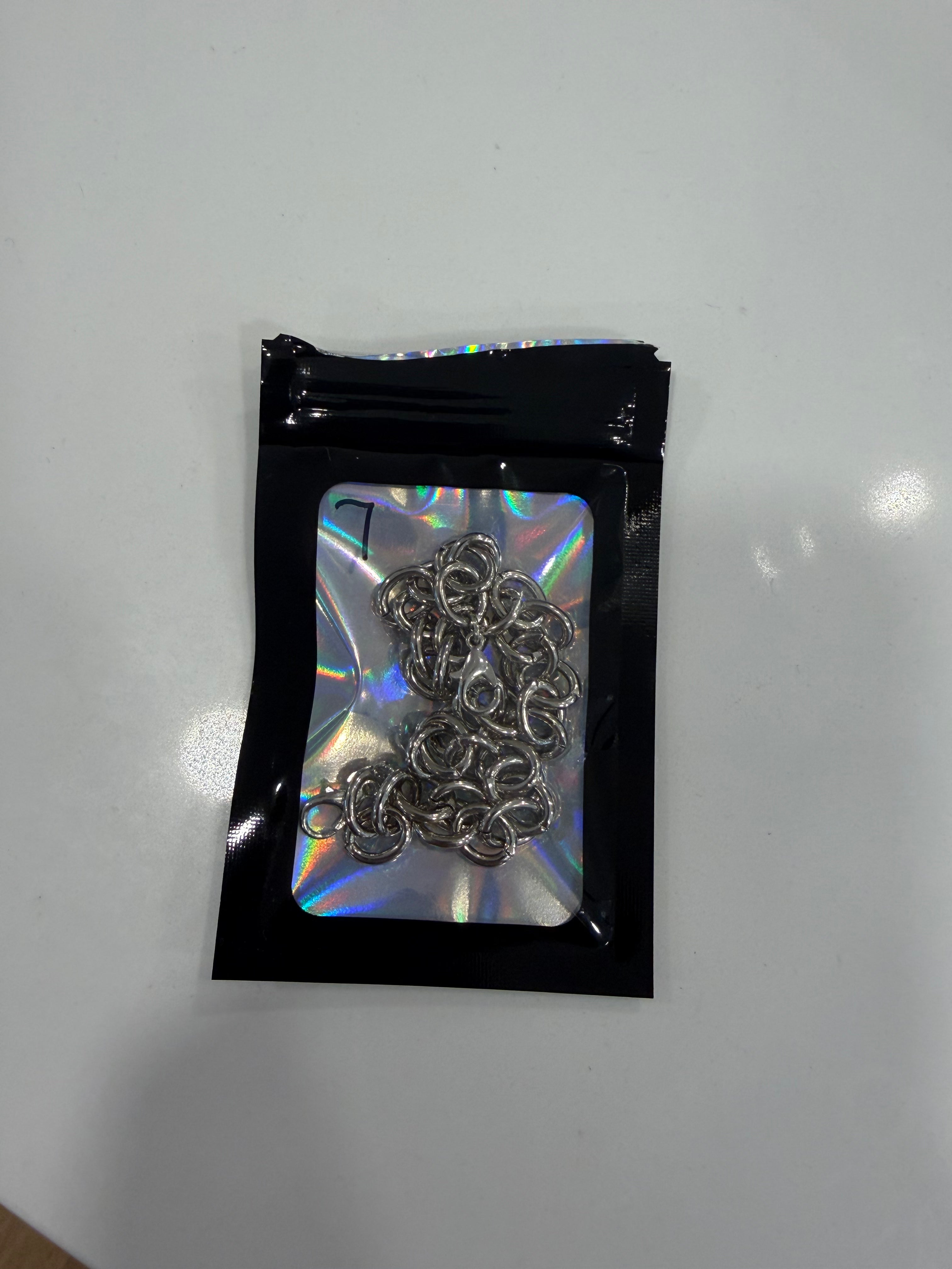 Circle chain silver hat chain (#7)