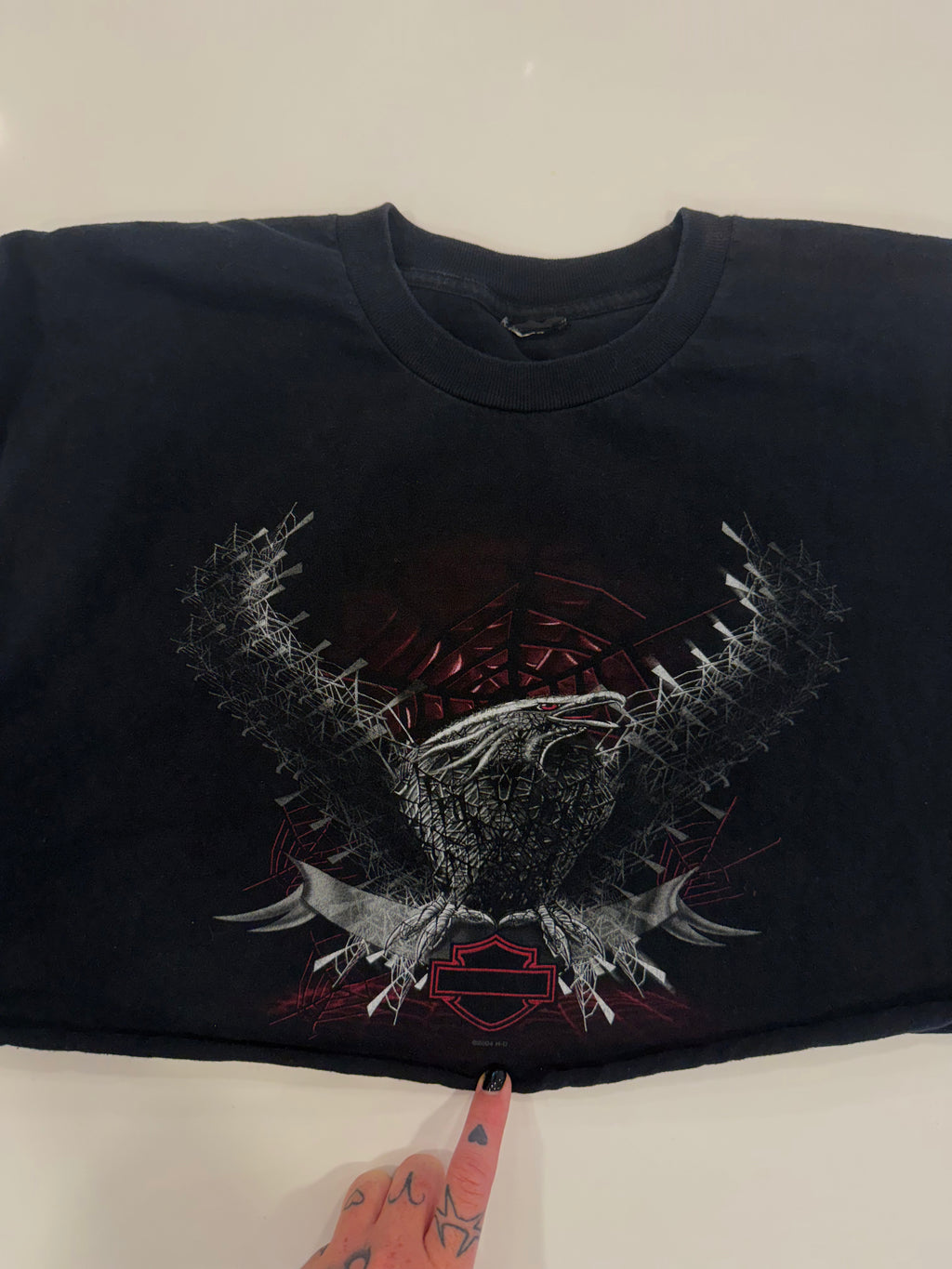 Edgy spiderweb/eagle tee