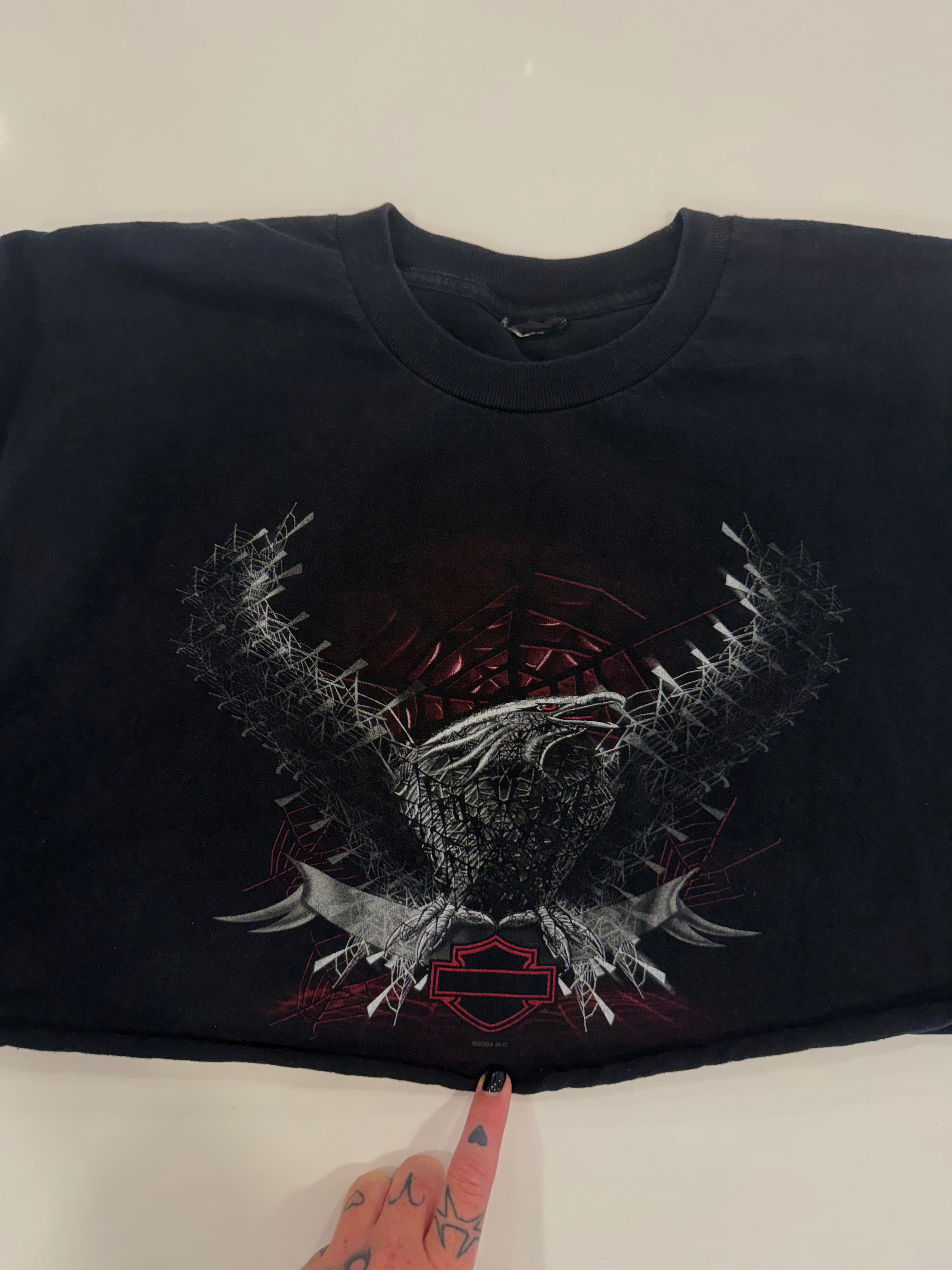Edgy spiderweb/eagle tee