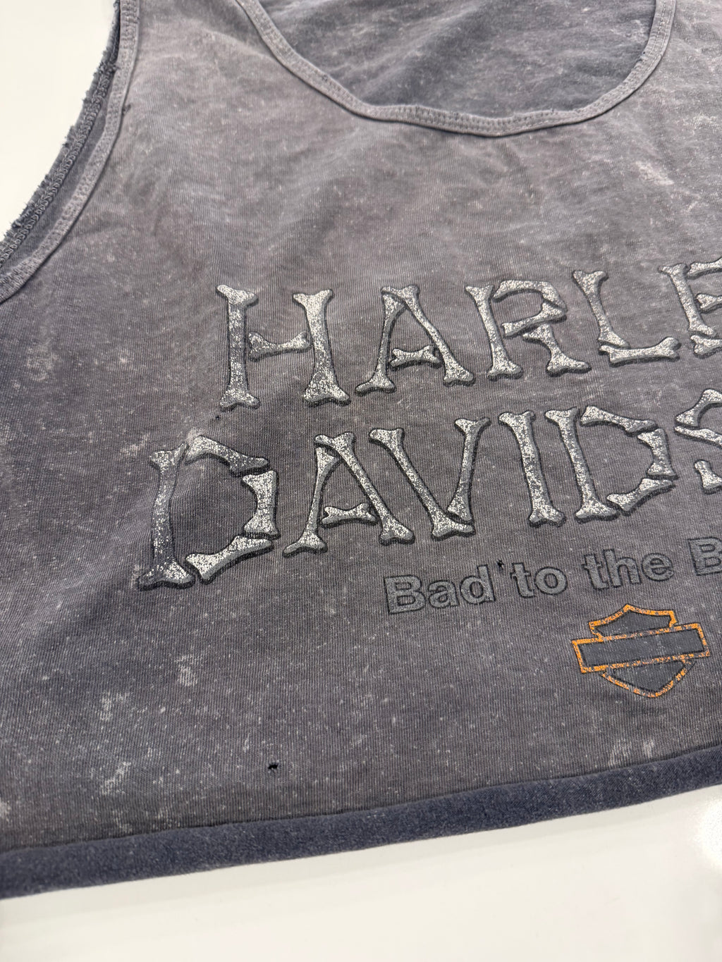 Bad to the bone grey acid wash tank