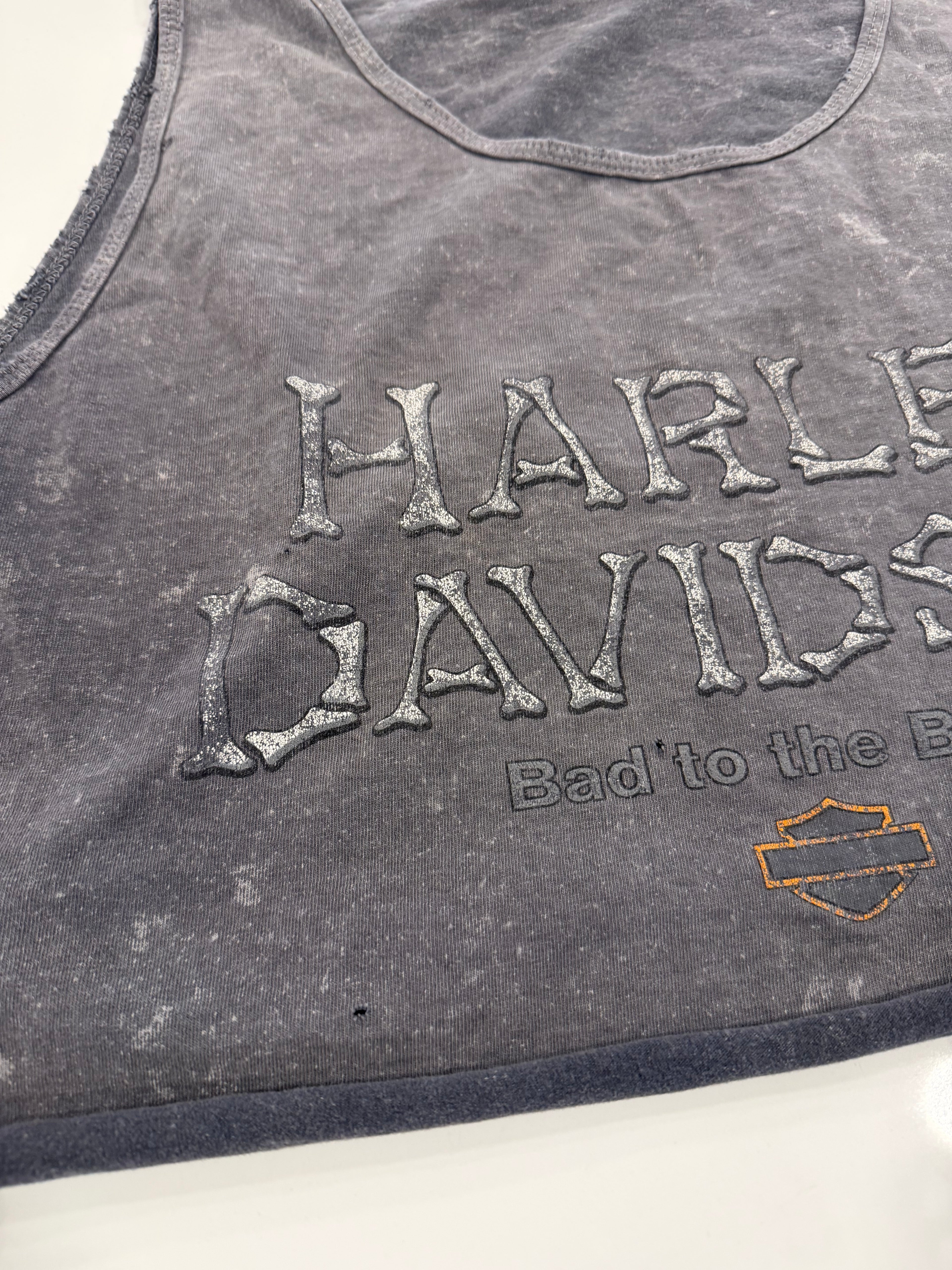 Bad to the bone grey acid wash tank
