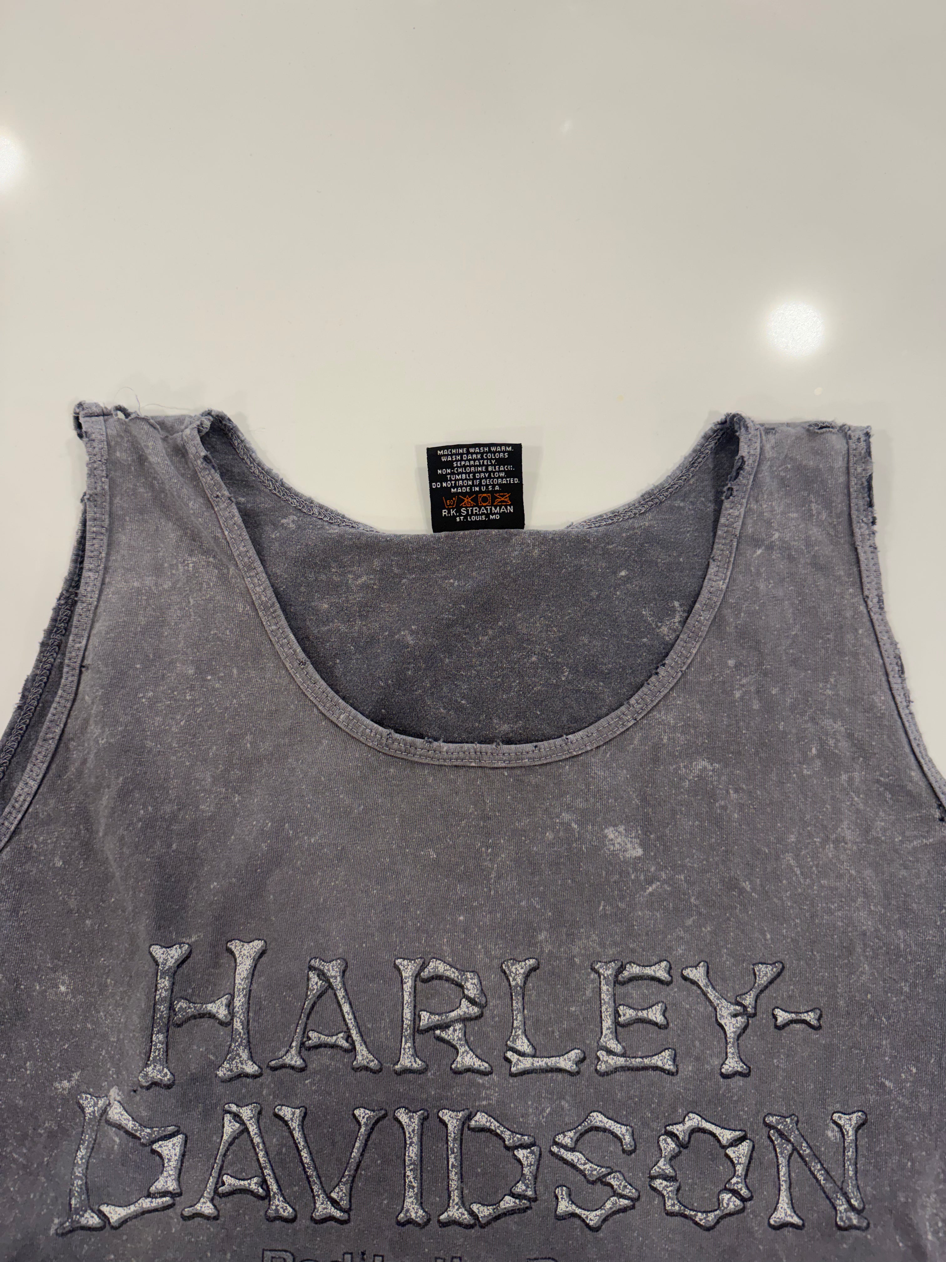 Bad to the bone grey acid wash tank