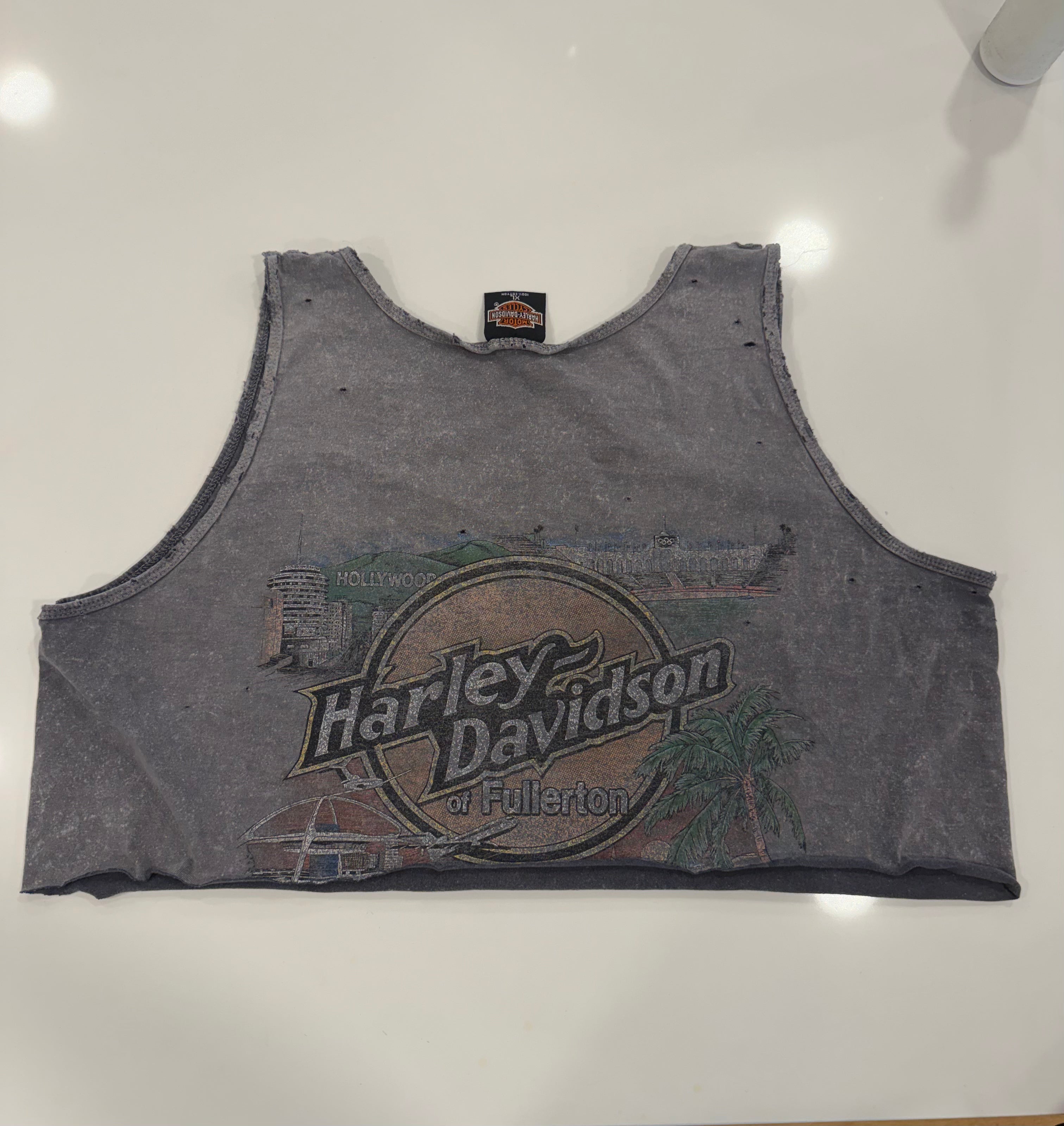 Bad to the bone grey acid wash tank