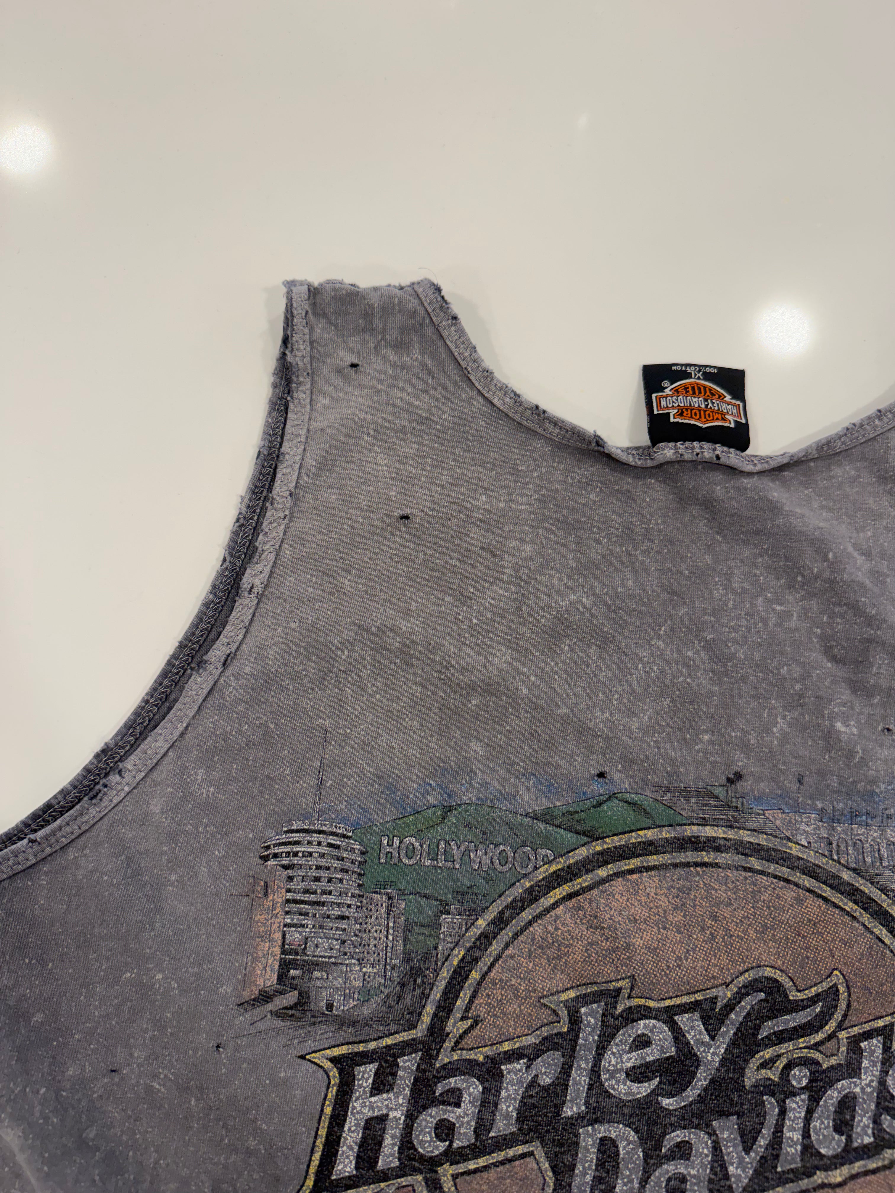 Bad to the bone grey acid wash tank