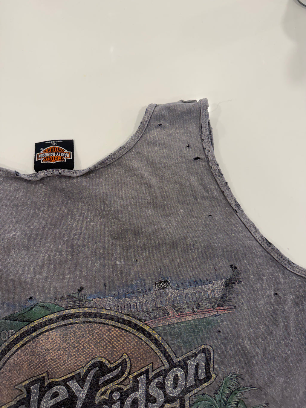 Bad to the bone grey acid wash tank
