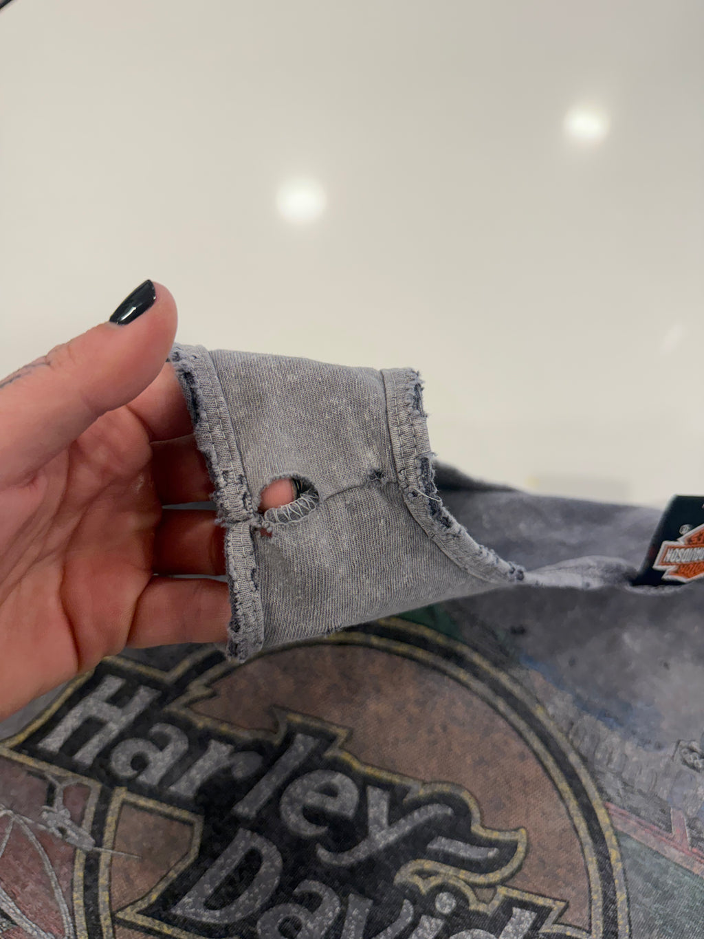 Bad to the bone grey acid wash tank