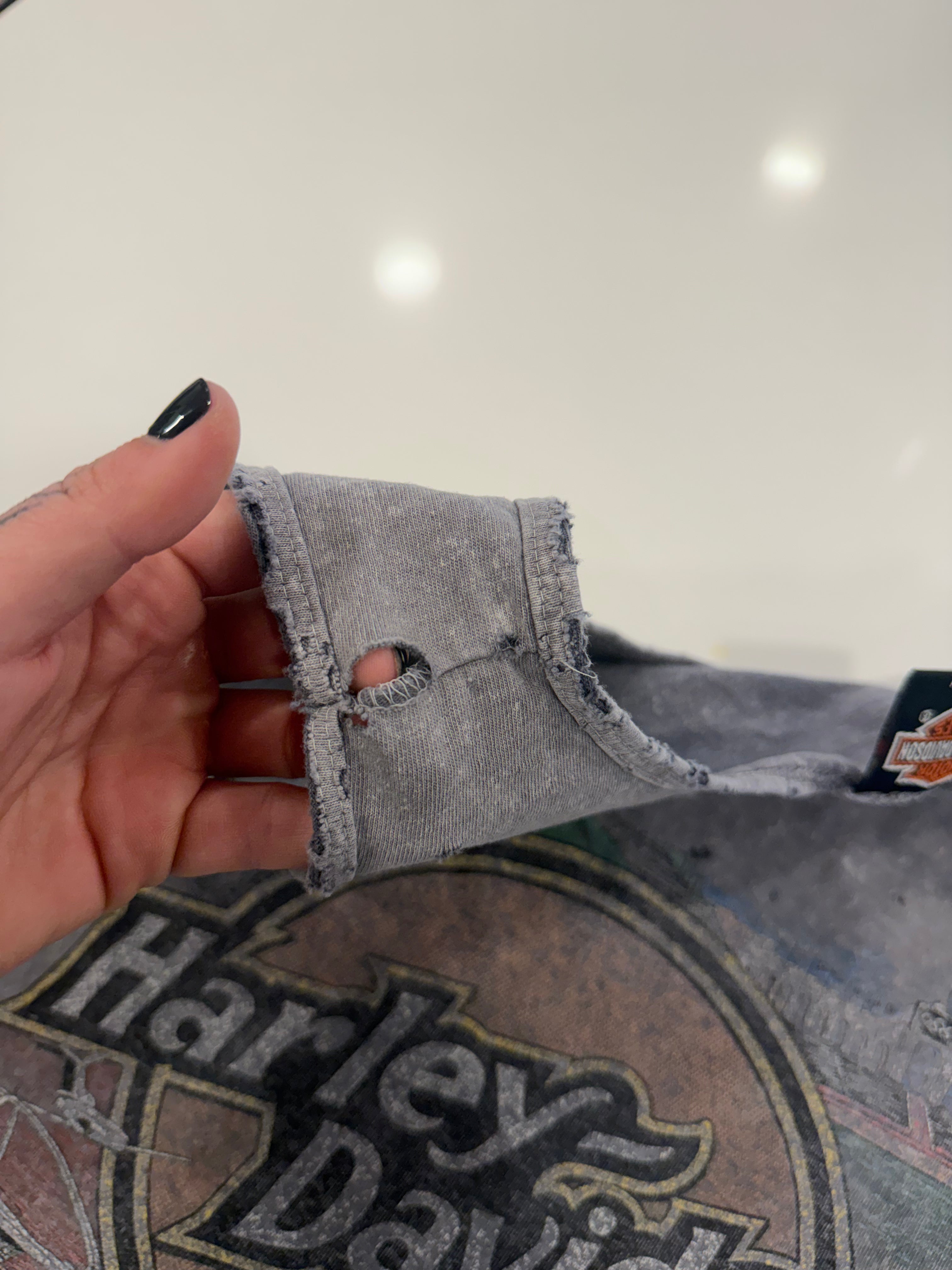 Bad to the bone grey acid wash tank
