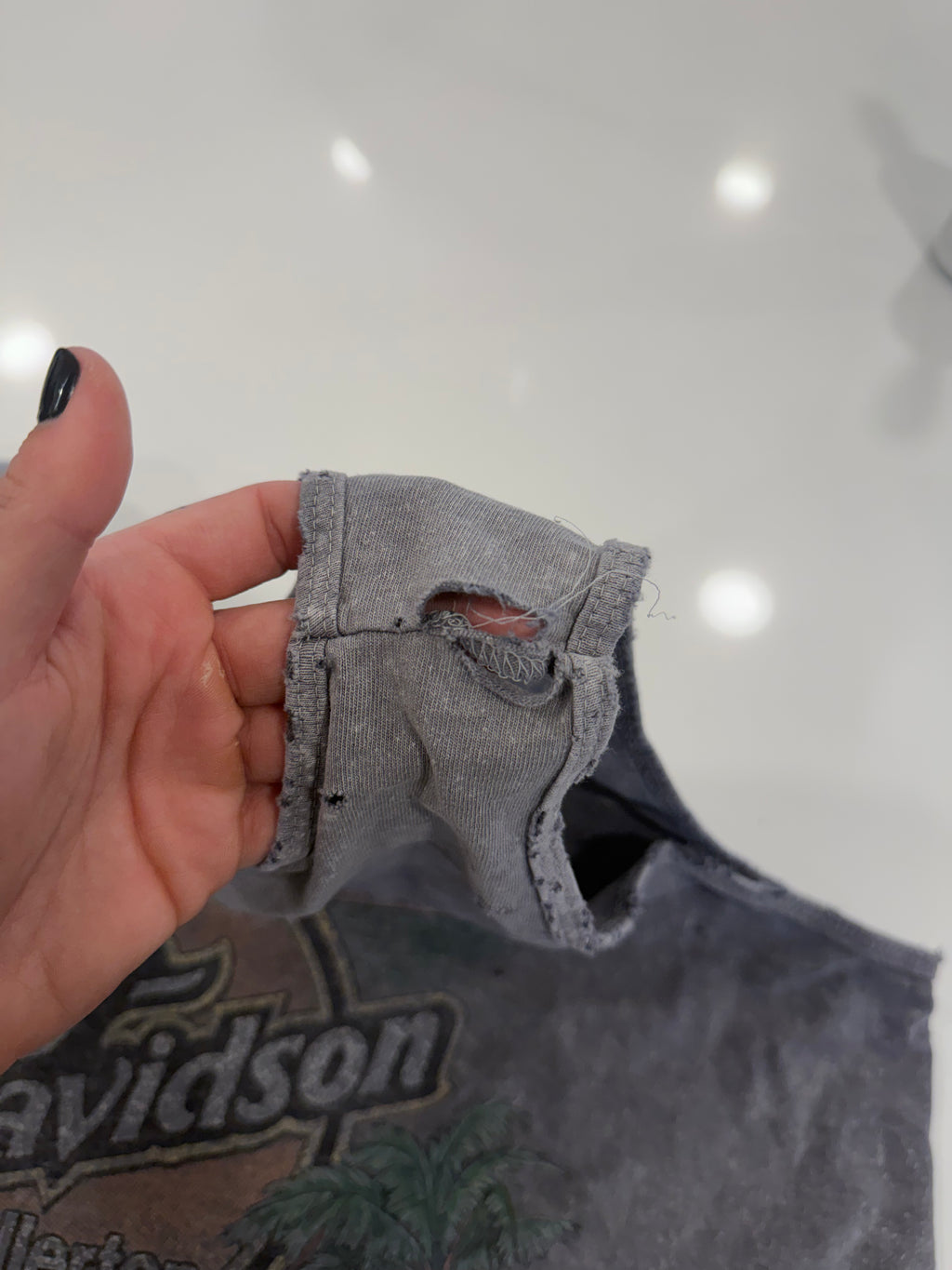 Bad to the bone grey acid wash tank