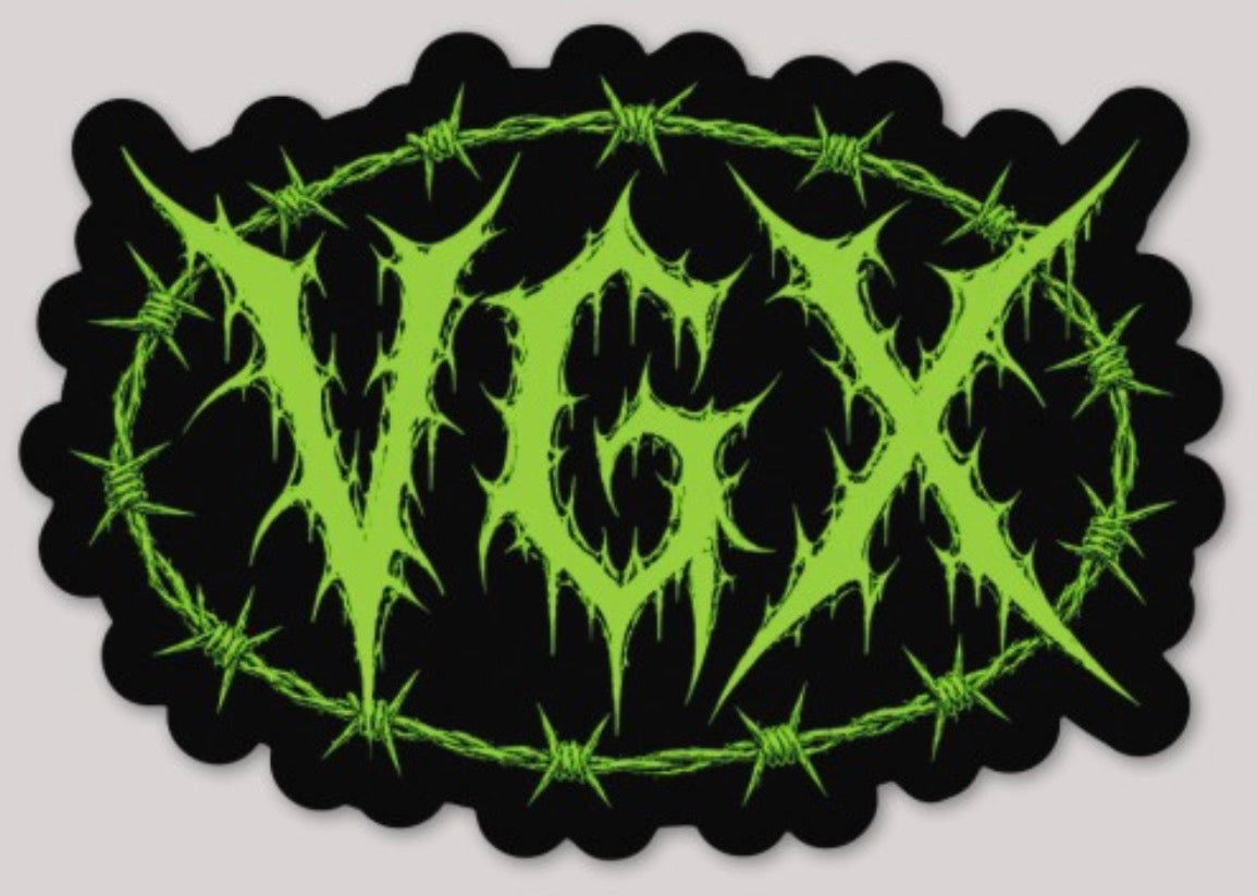 Neon green barb wire VGX sticker