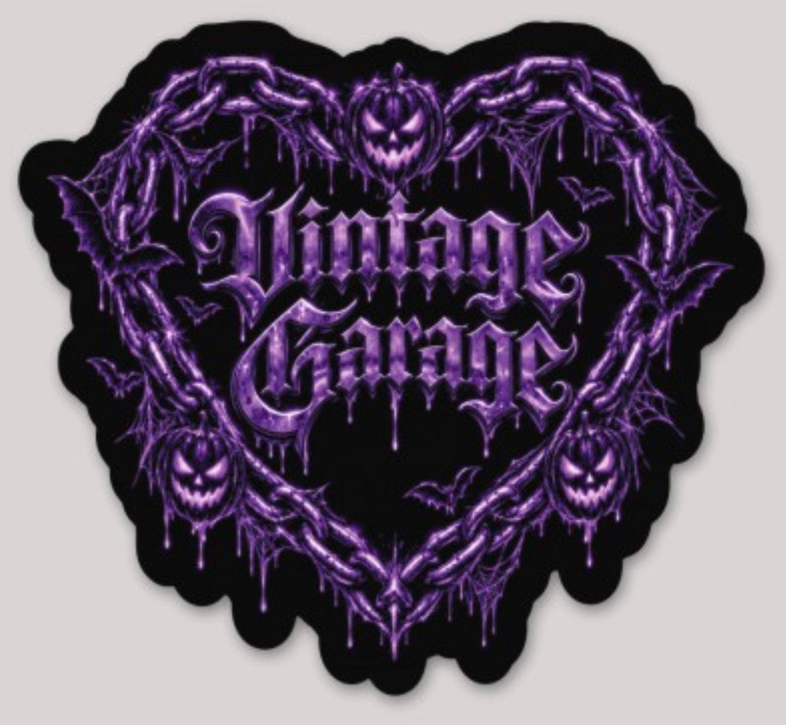 Purple halloween vintage garage sticker