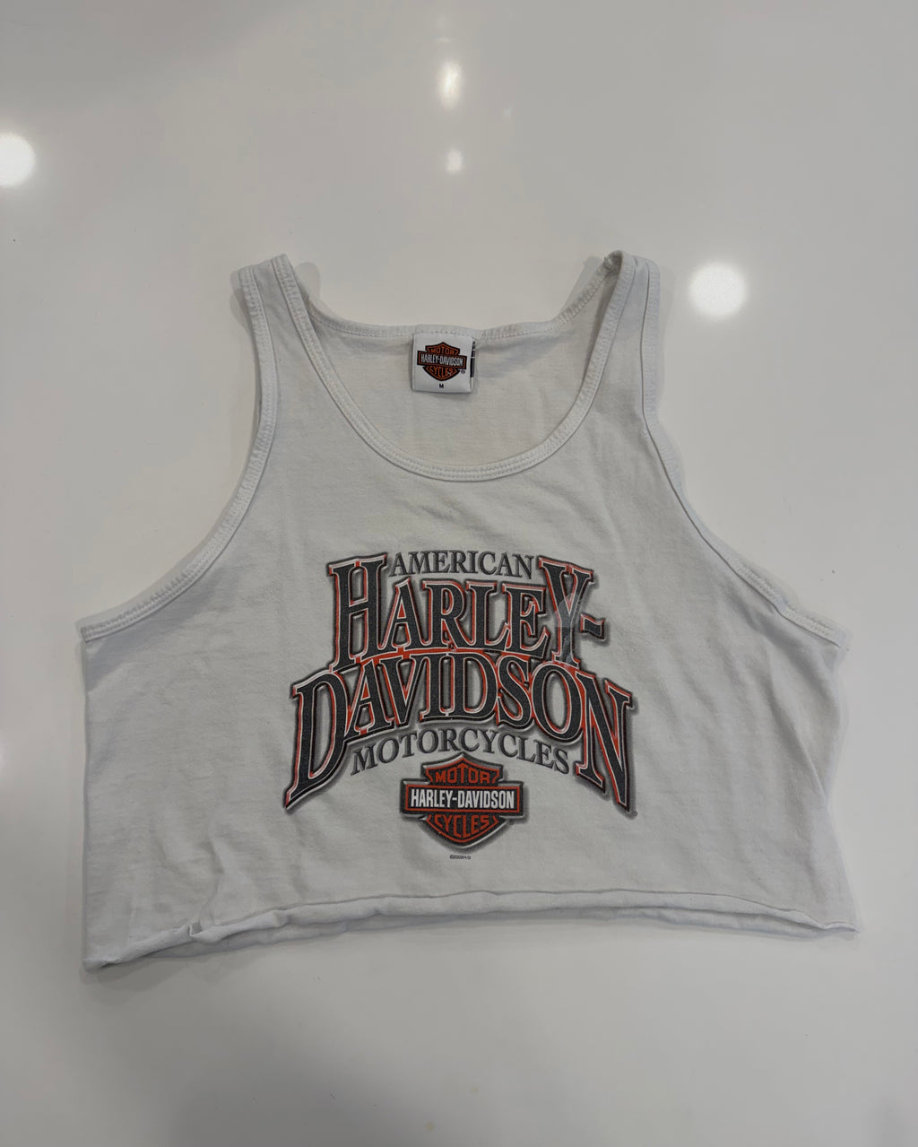 Texas white cropped tank