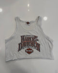 Texas white cropped tank
