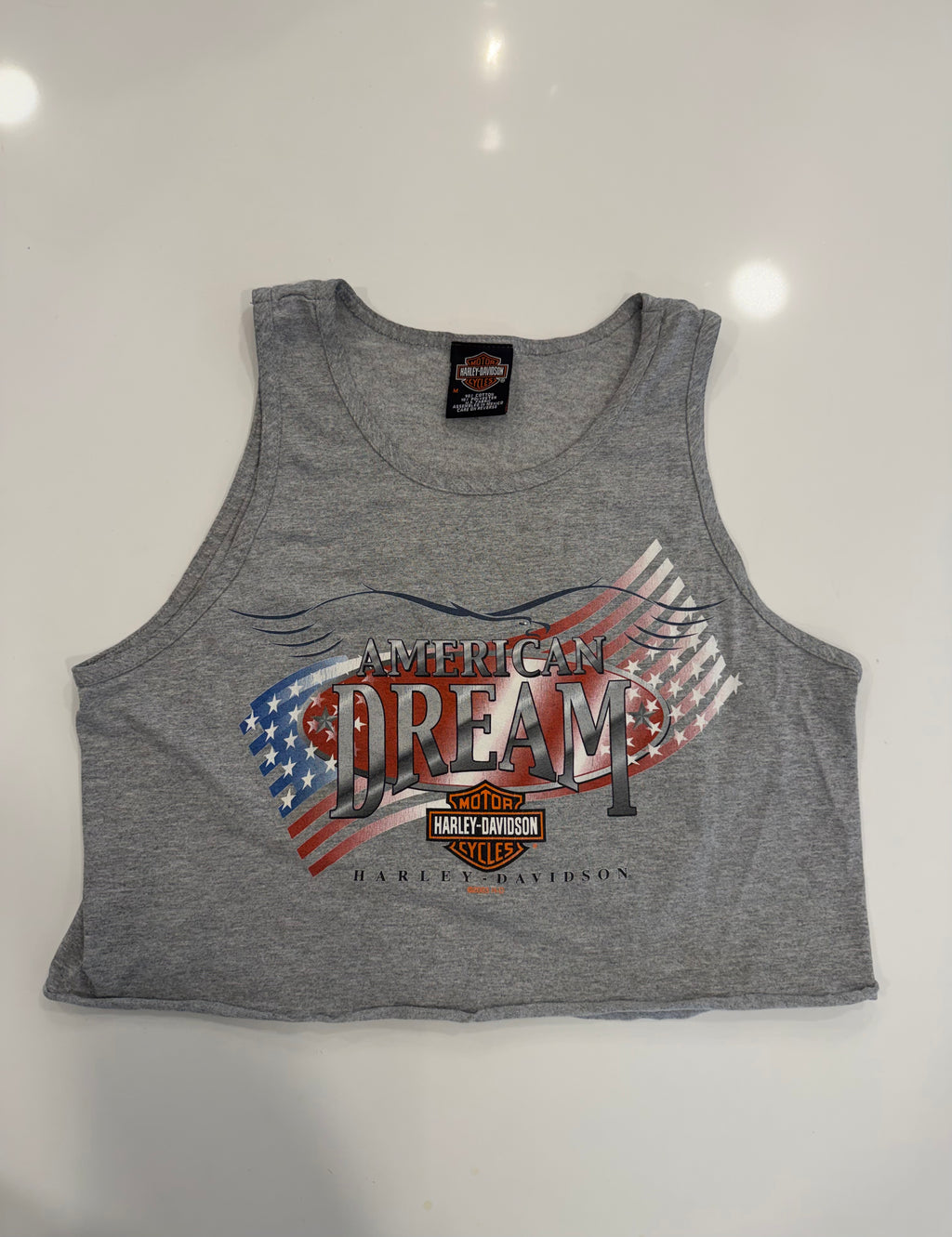 Merica grey cropped tank
