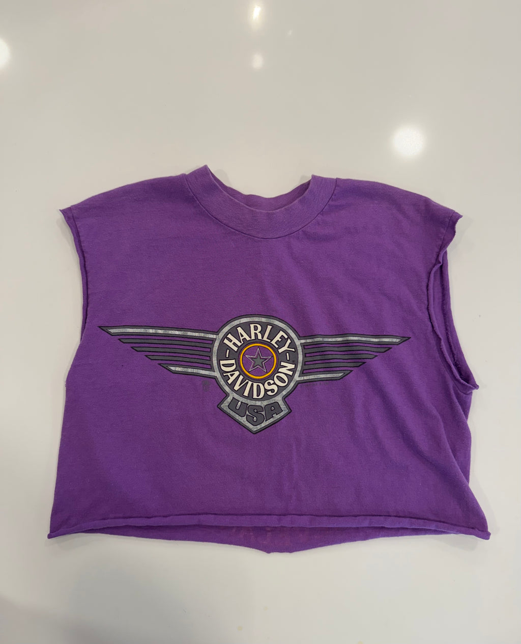 Cleveland purple cropped tee