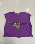 Cleveland purple cropped tee