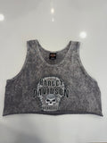 Skull acid grey washed WA cropped tank