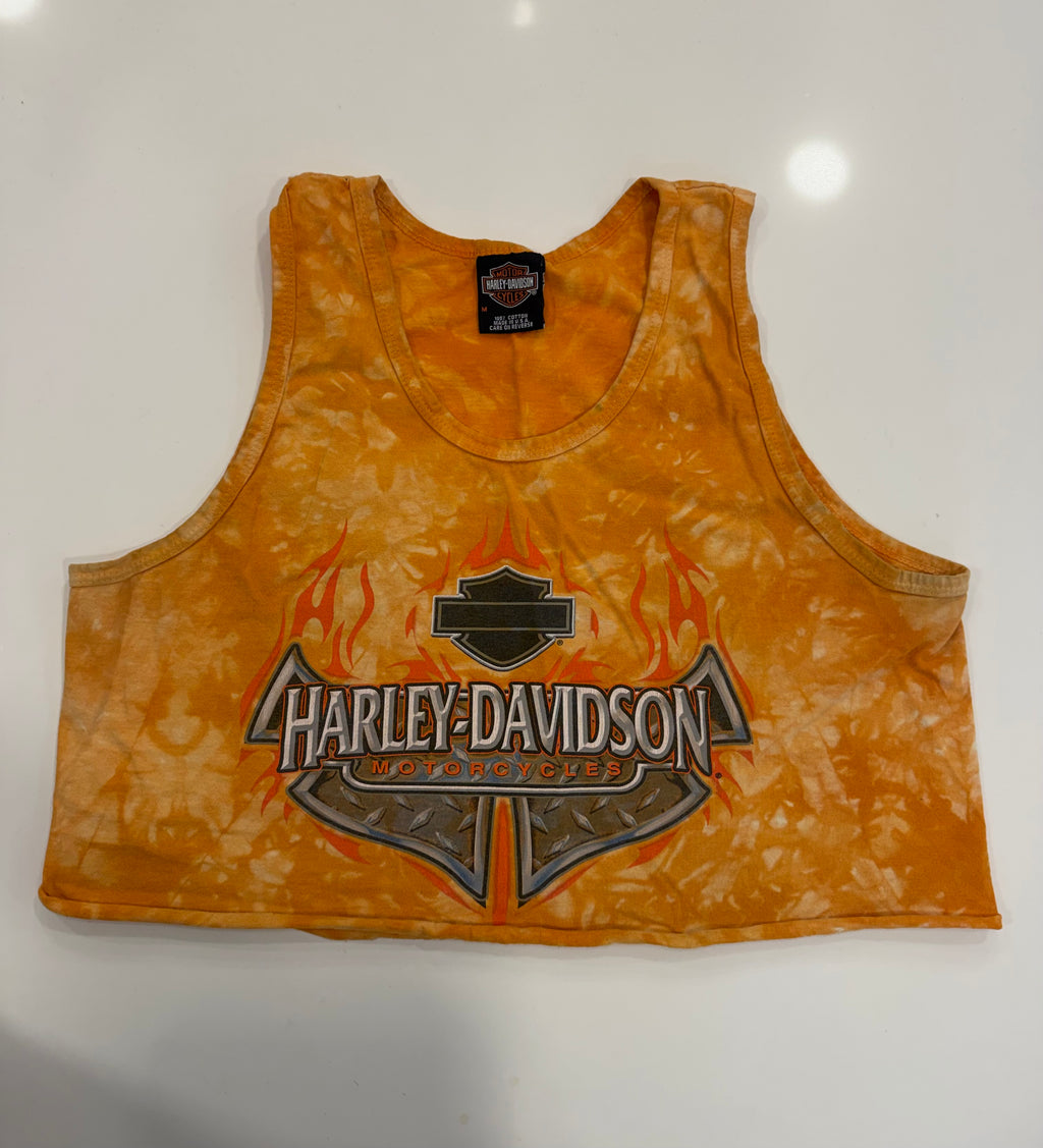 Georgia orange acid wash cropped tank