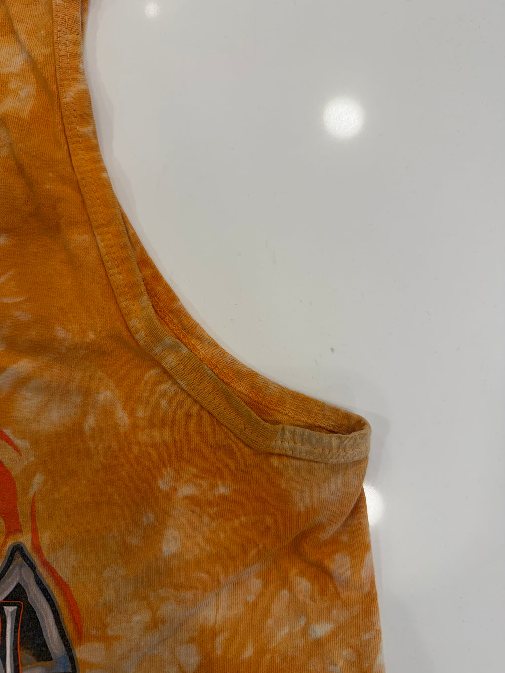 Georgia orange acid wash cropped tank