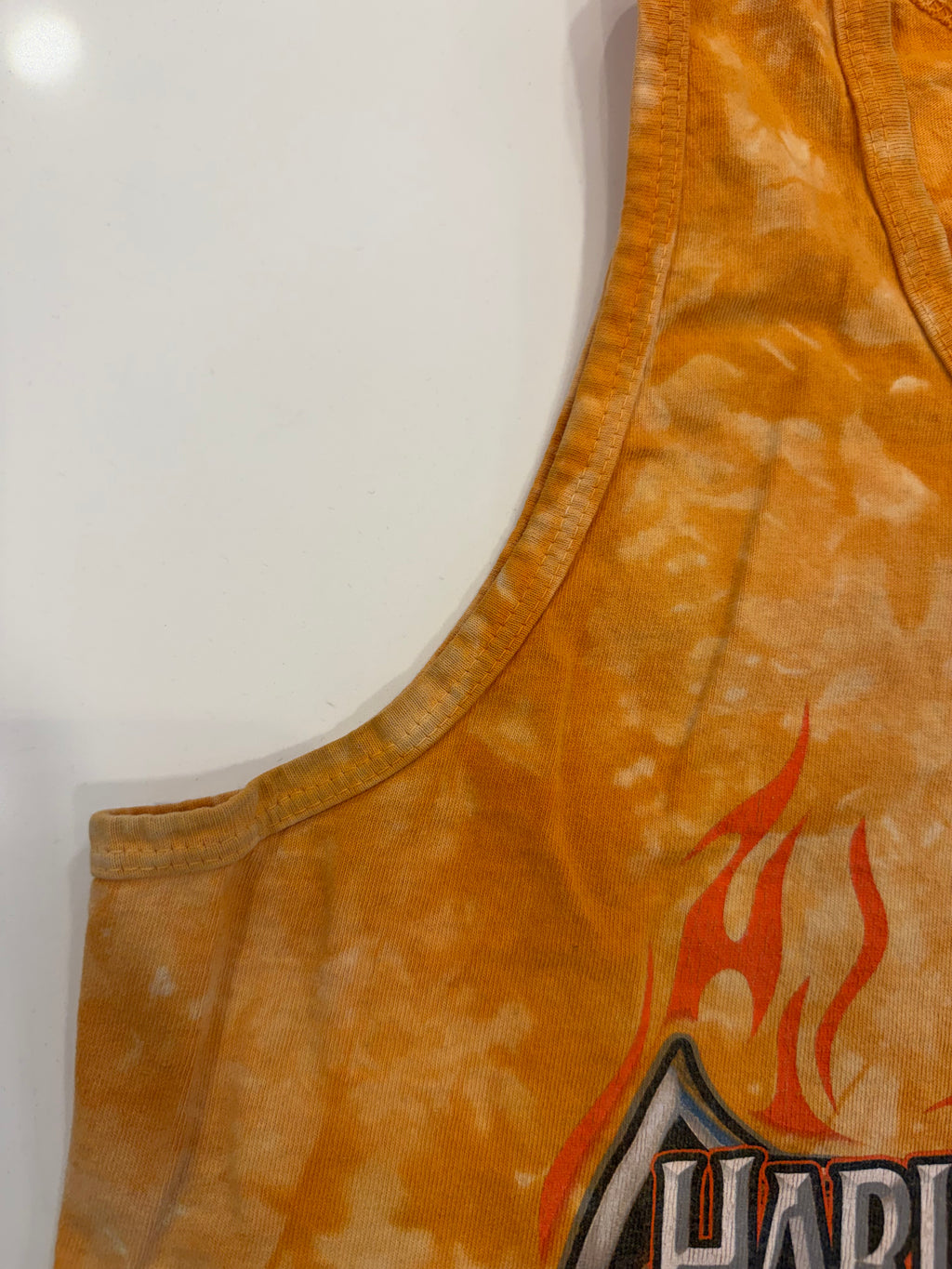 Georgia orange acid wash cropped tank