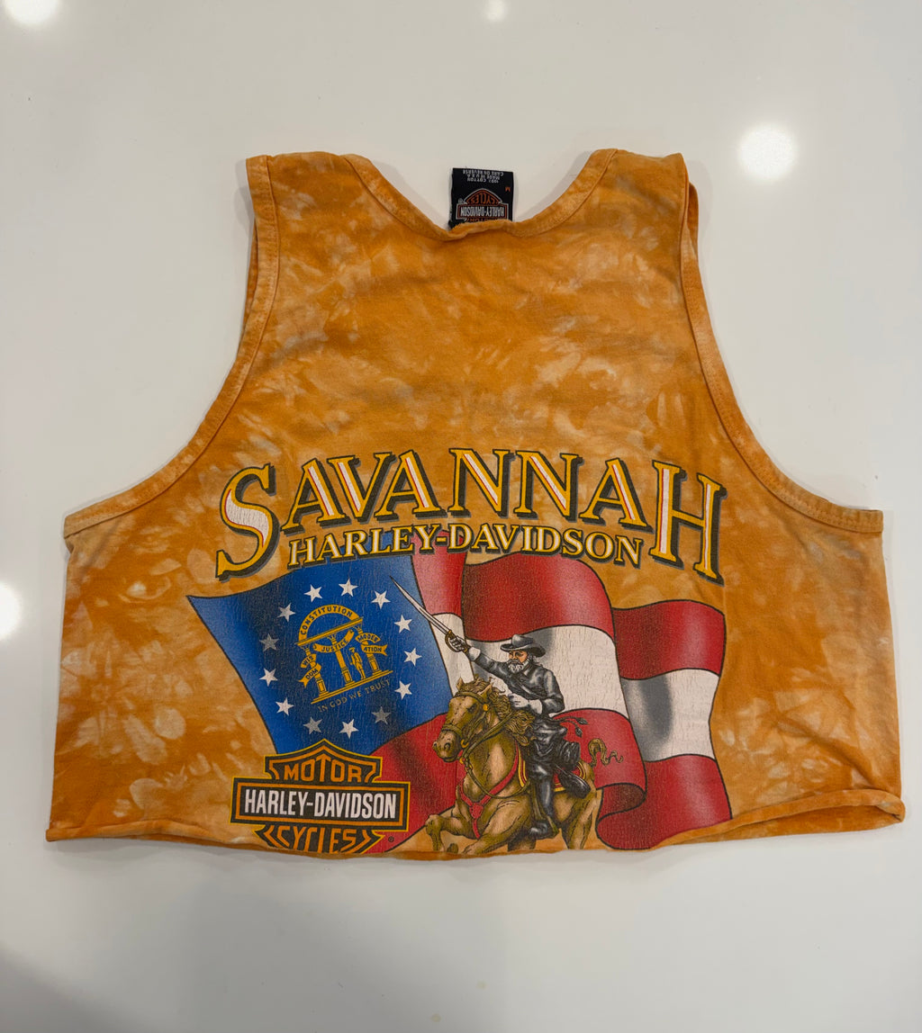 Georgia orange acid wash cropped tank