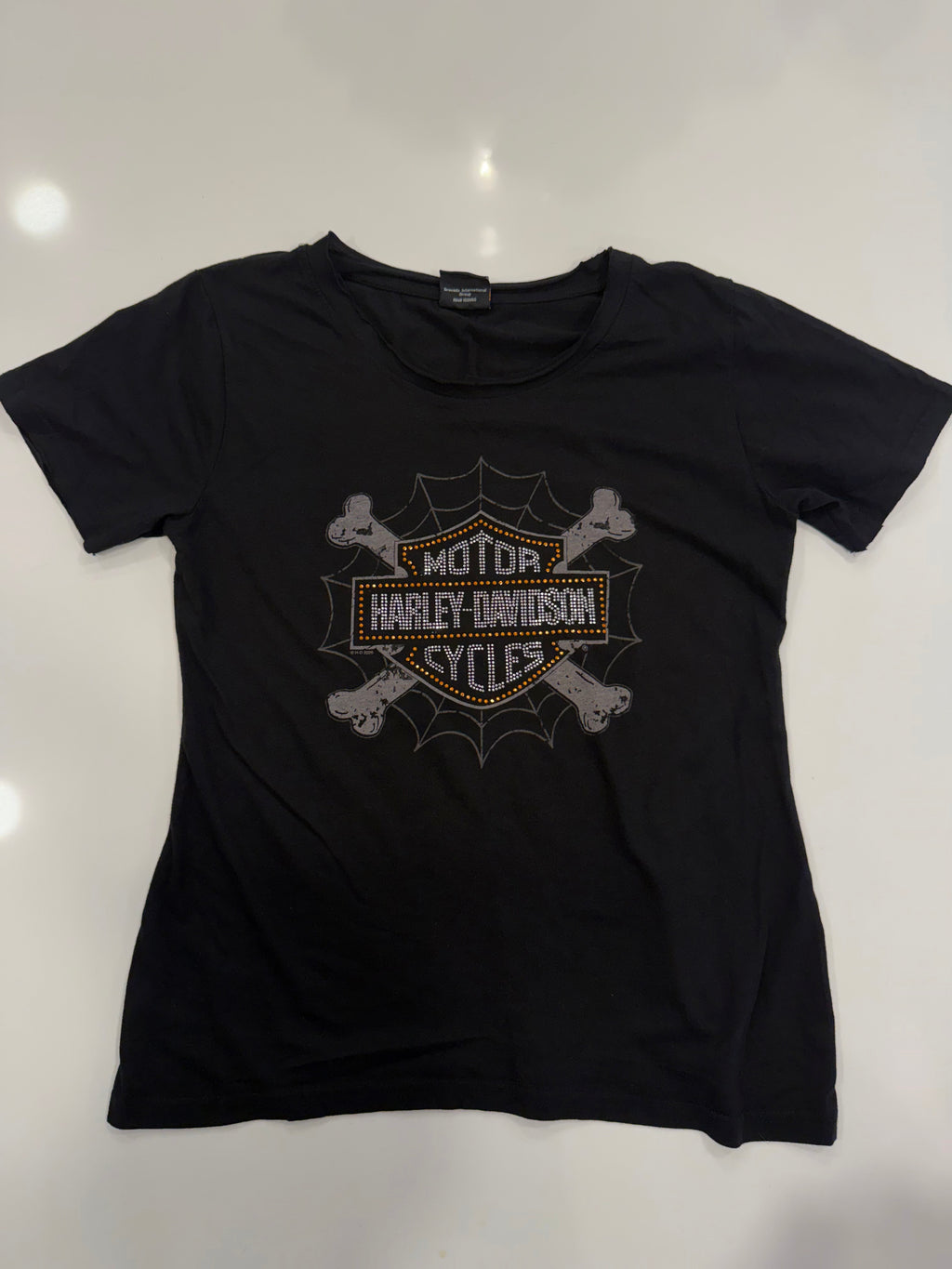 Womens sparkly spider web tee