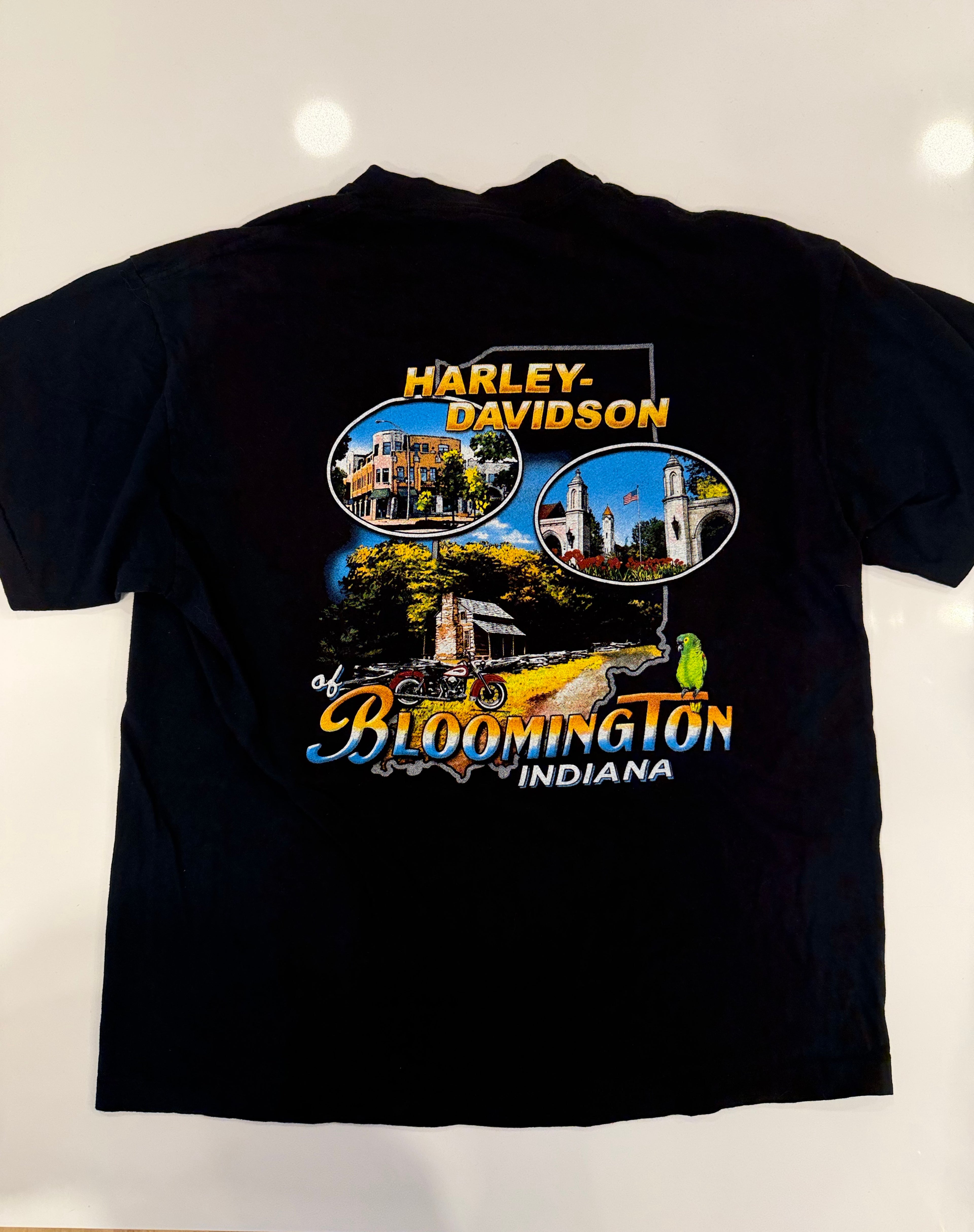 Striking bright blue lighting T shirt