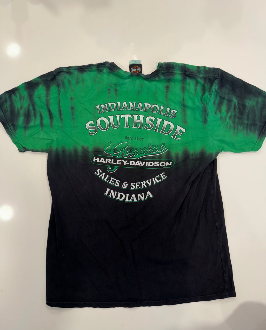Indianapolis green tie dye tee