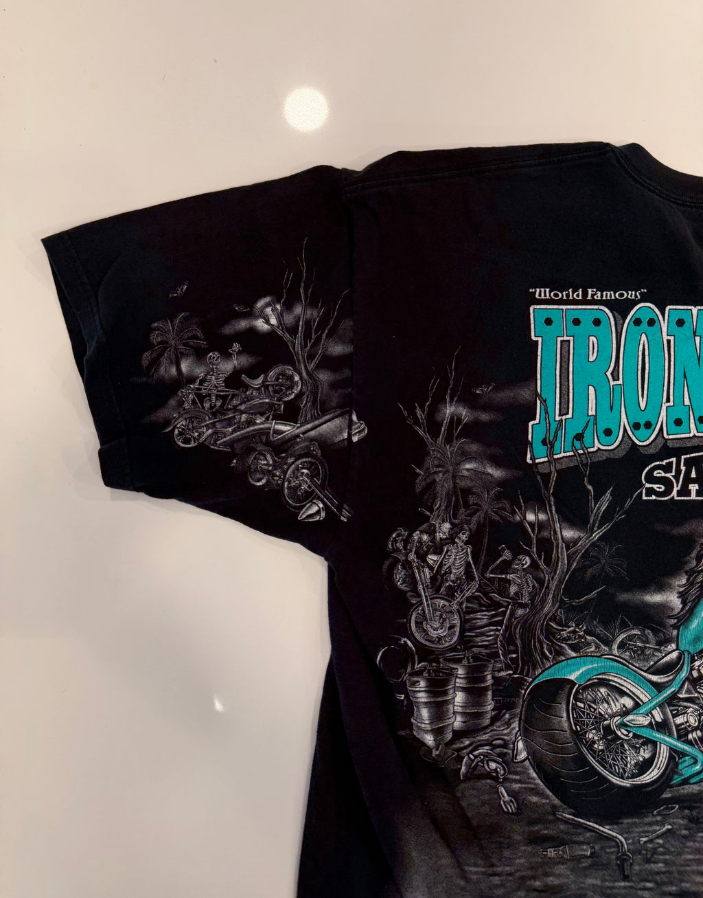 Teal Iron Horse saloon T shirt