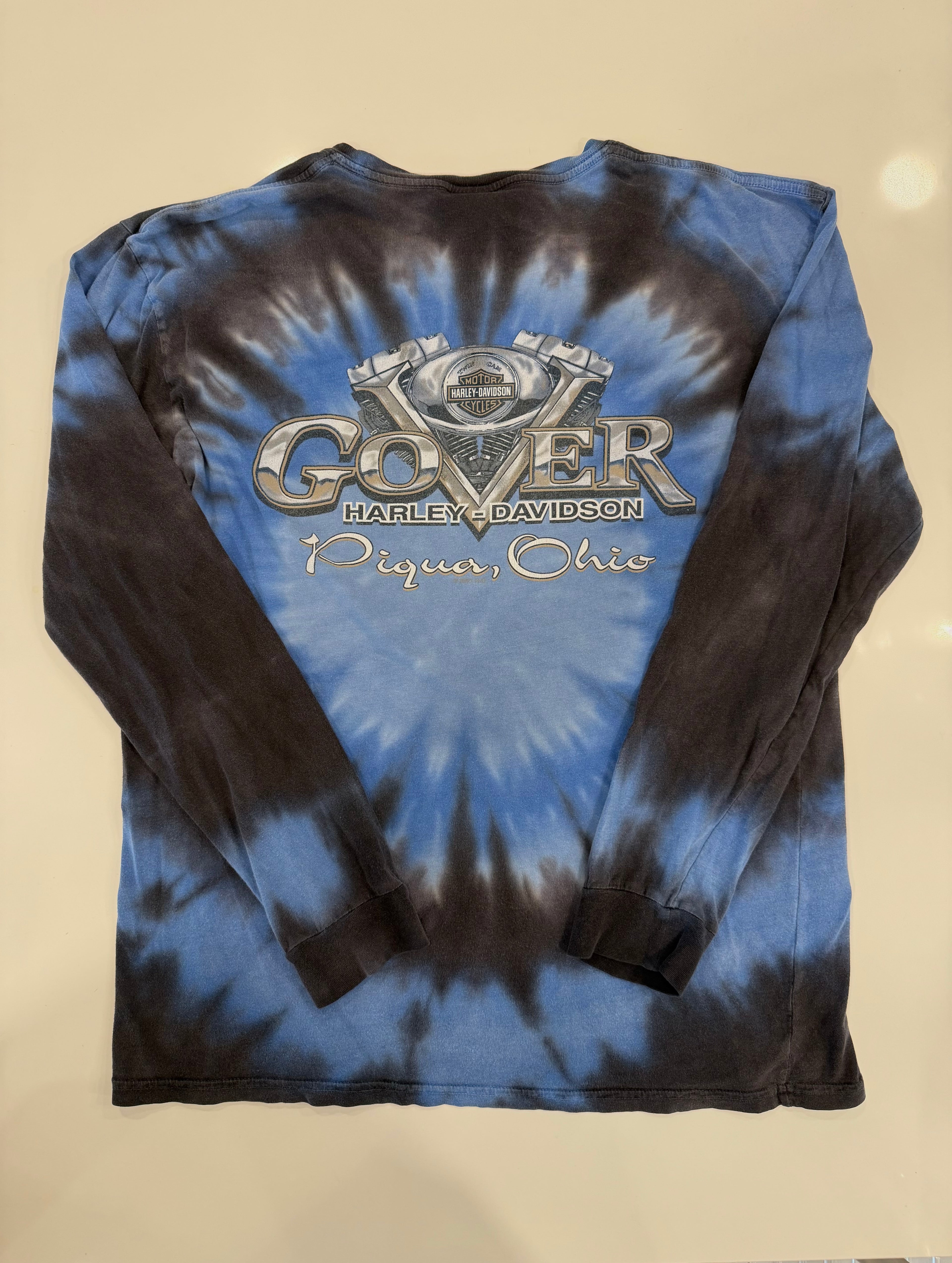 Ohio blue tie dye long sleeve