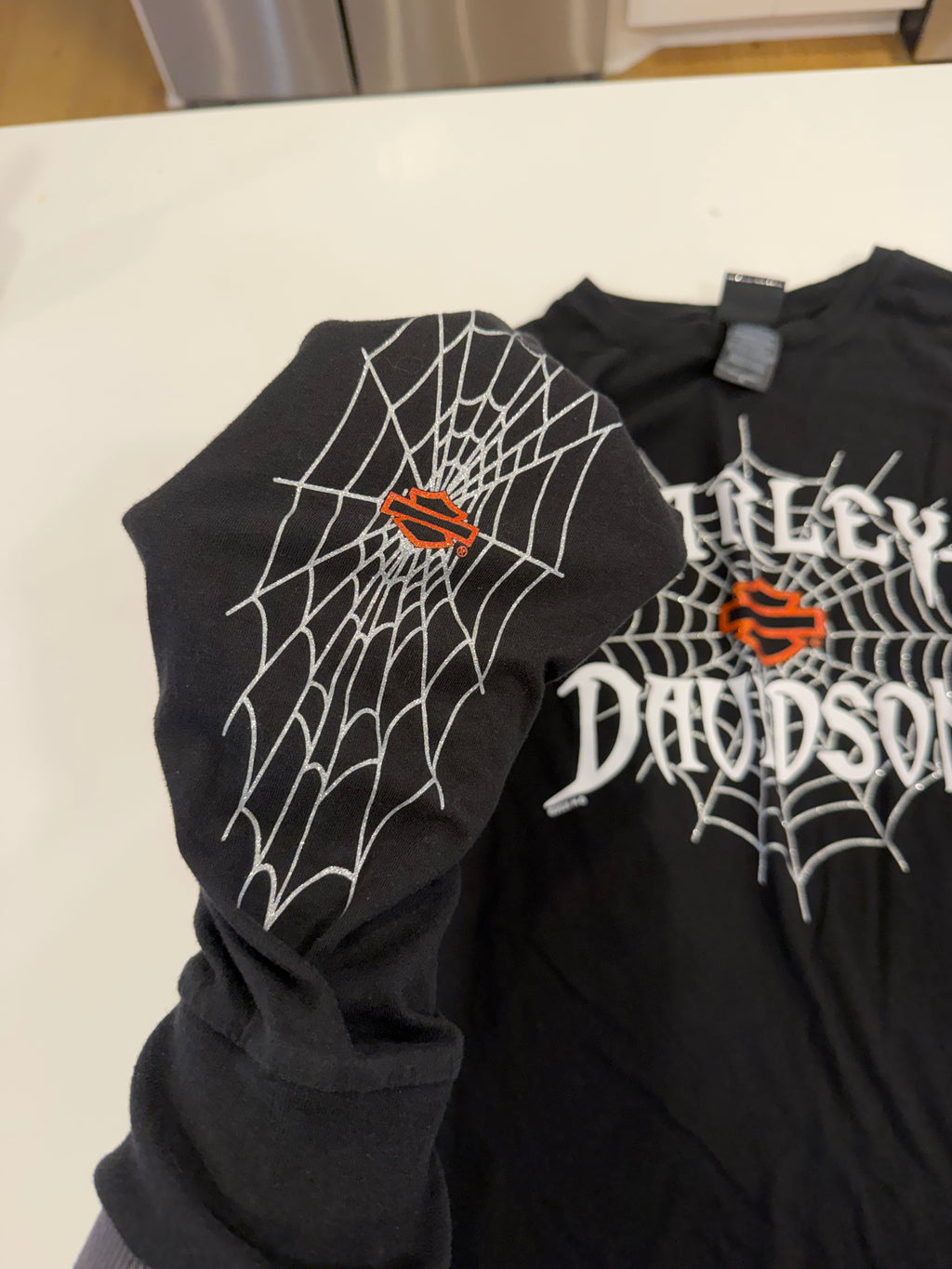 Womens glitter spider web long sleeve