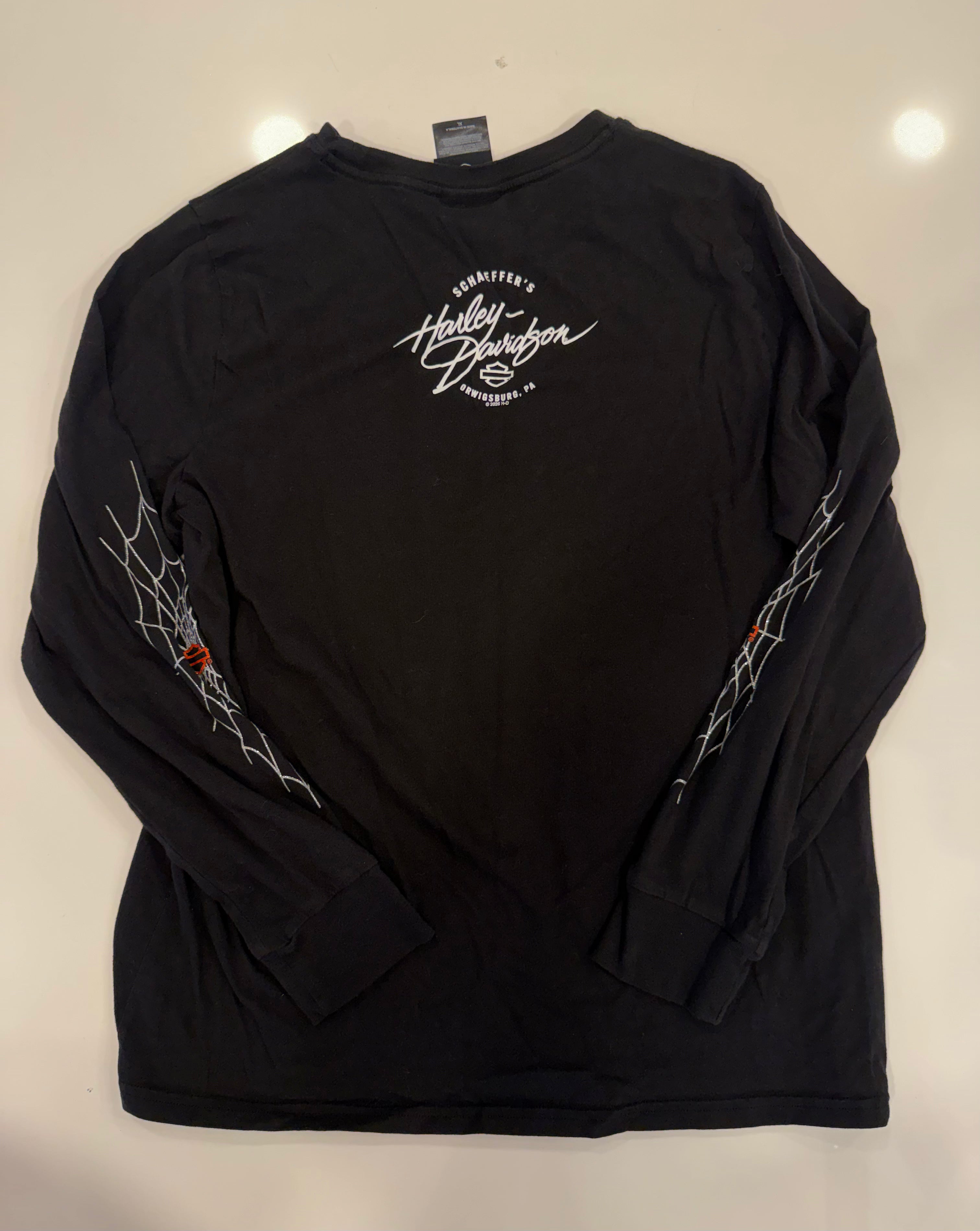 Womens glitter spider web long sleeve