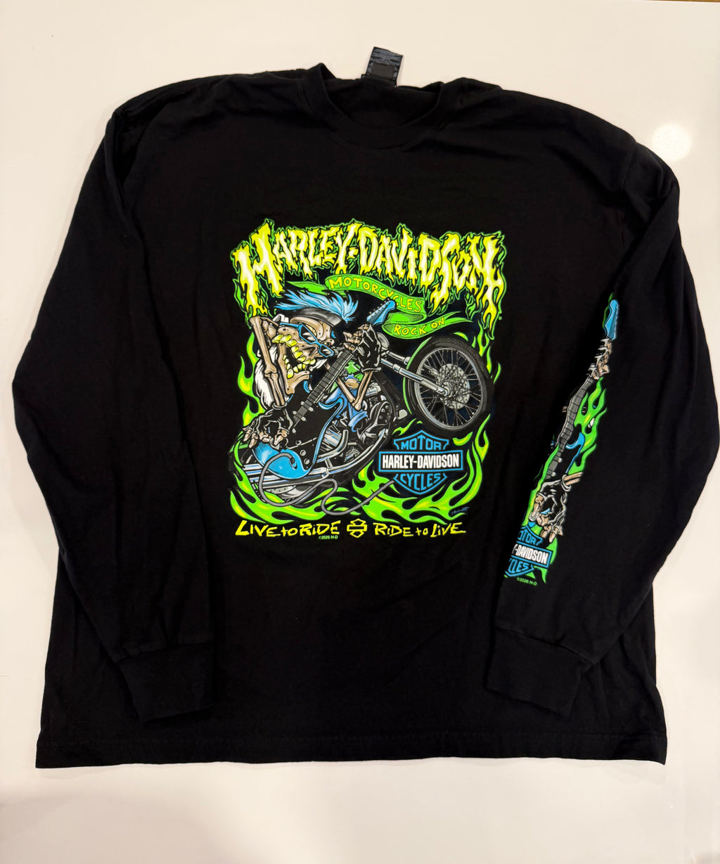 Neon rockstar skeleton long sleeve
