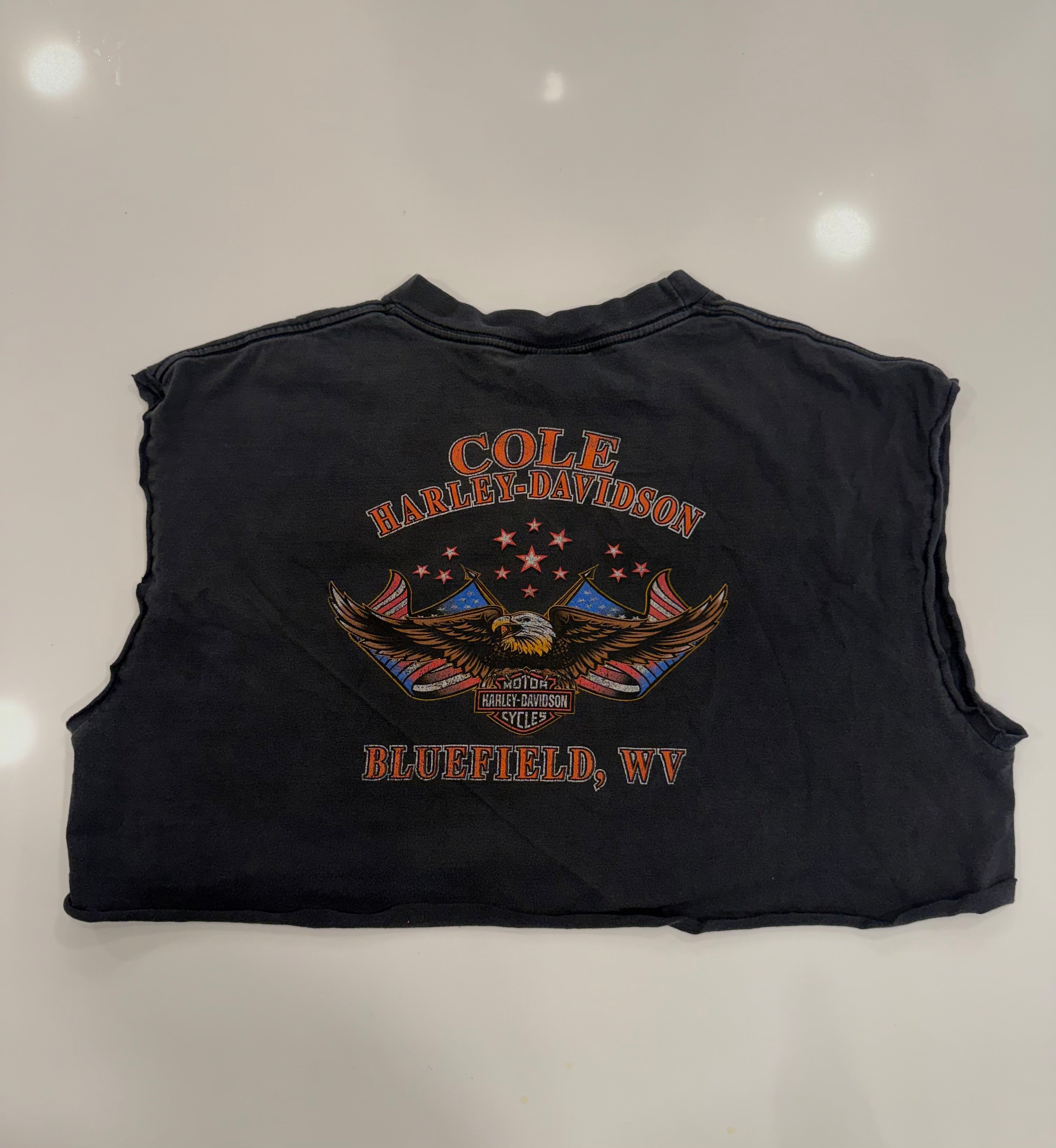 WV dark eagle lightening cropped tee