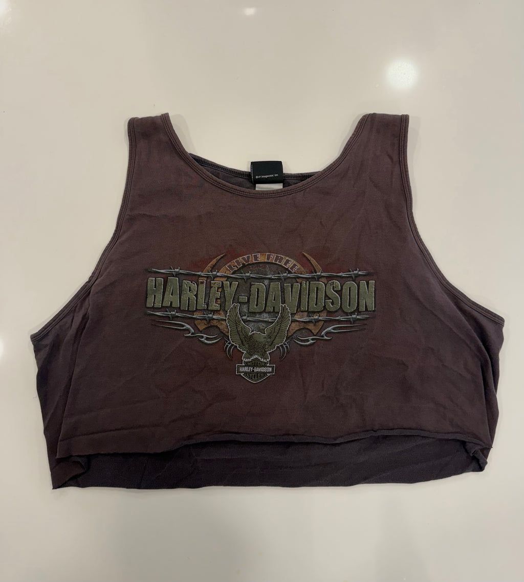 Voodoo faded brown cropped tank