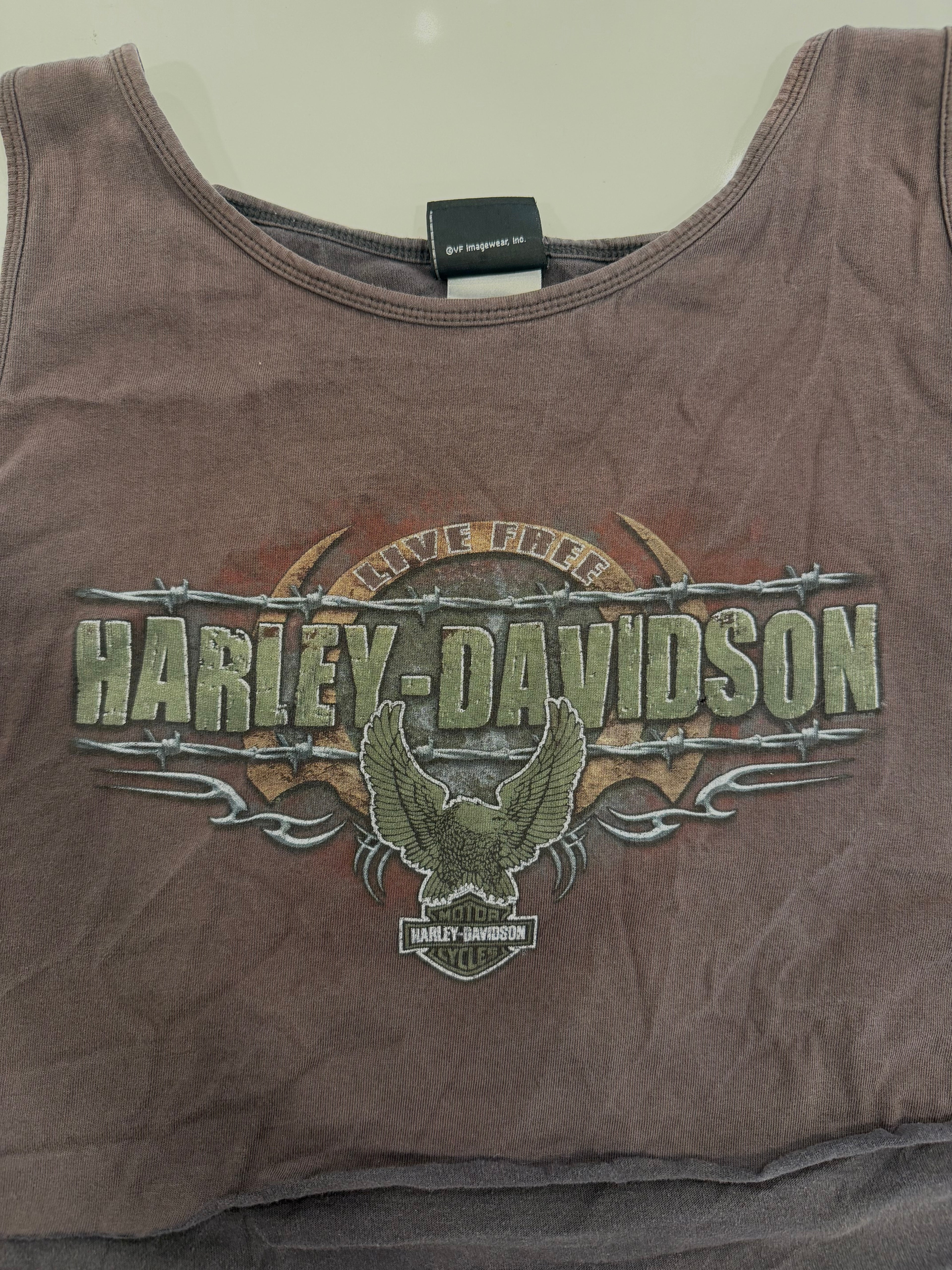 Voodoo faded brown cropped tank