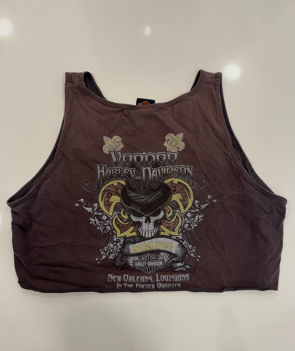 Voodoo faded brown cropped tank