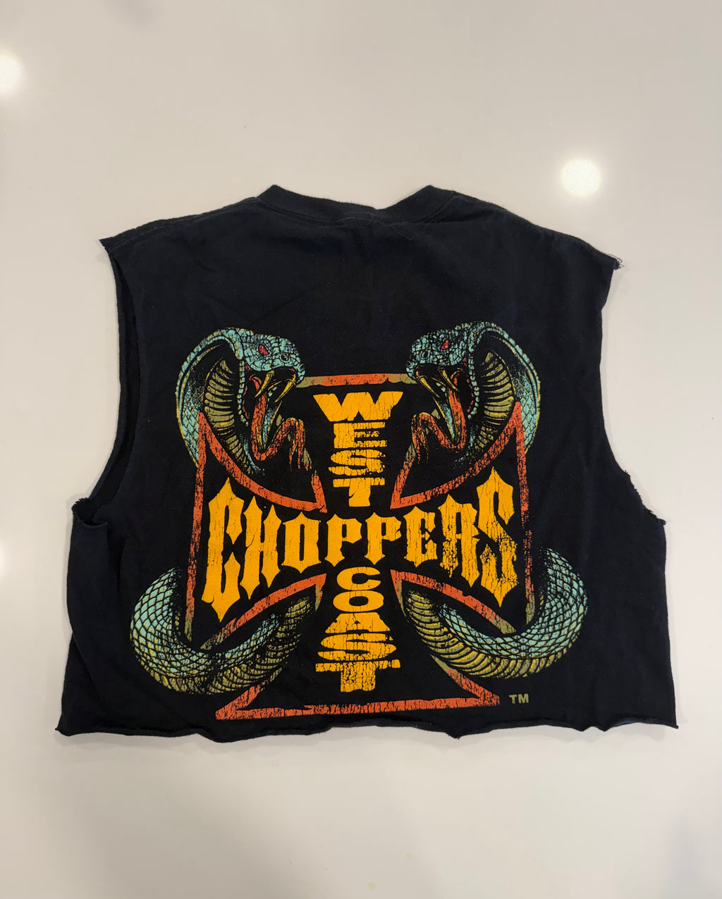 West Coast choppers snake cropped tee